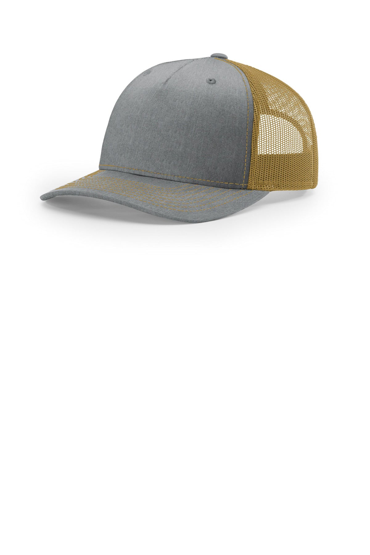 Richardson Five-Panel Trucker 112FP in Heather Grey/ Amber Gold