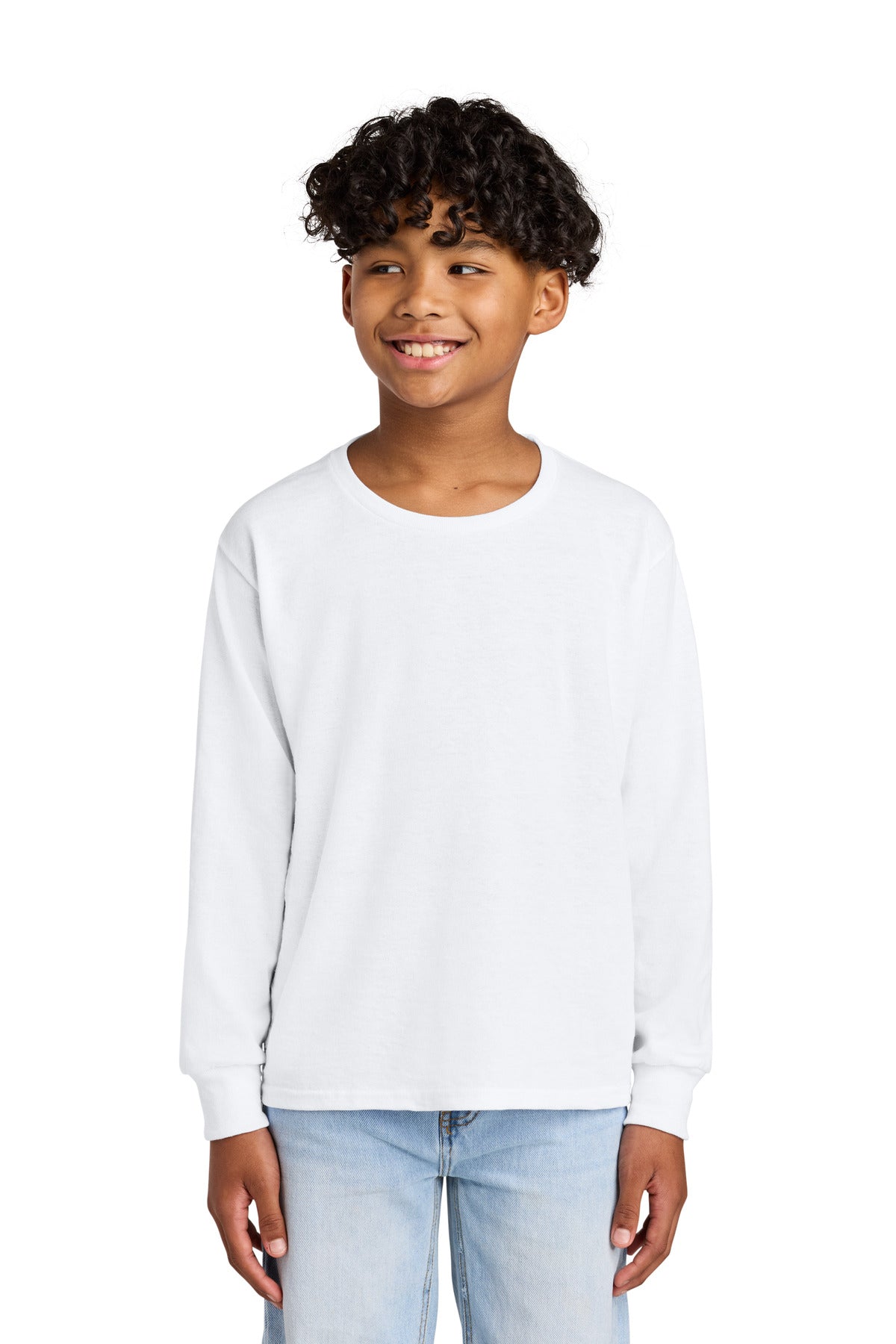 Jerzees Youth Dri-Power 50/50 Cotton/Poly Long Sleeve 29BL in White