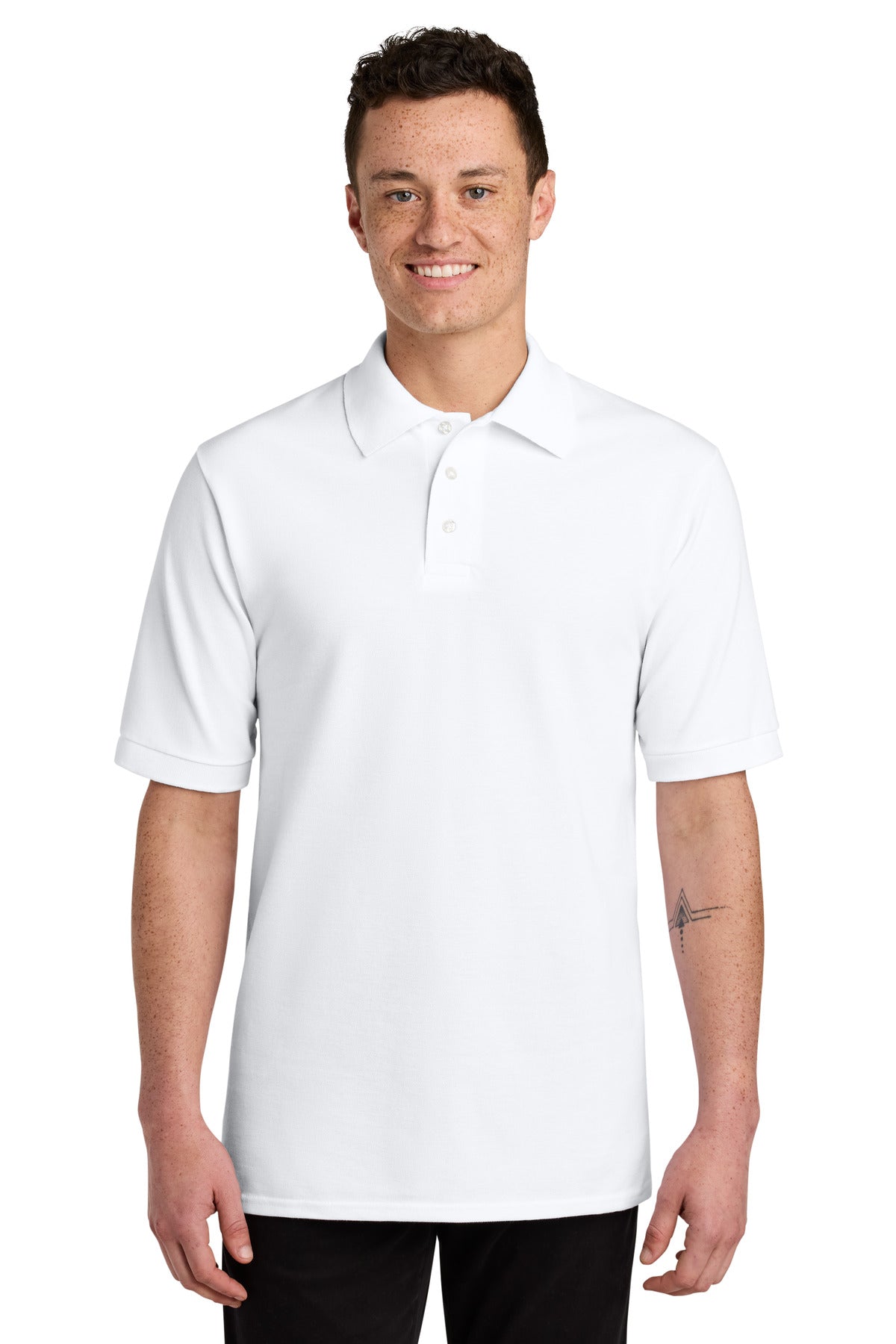 Jerzees Unisex Premium Ring Spun Cotton Pique Sport Shirt 443M in White