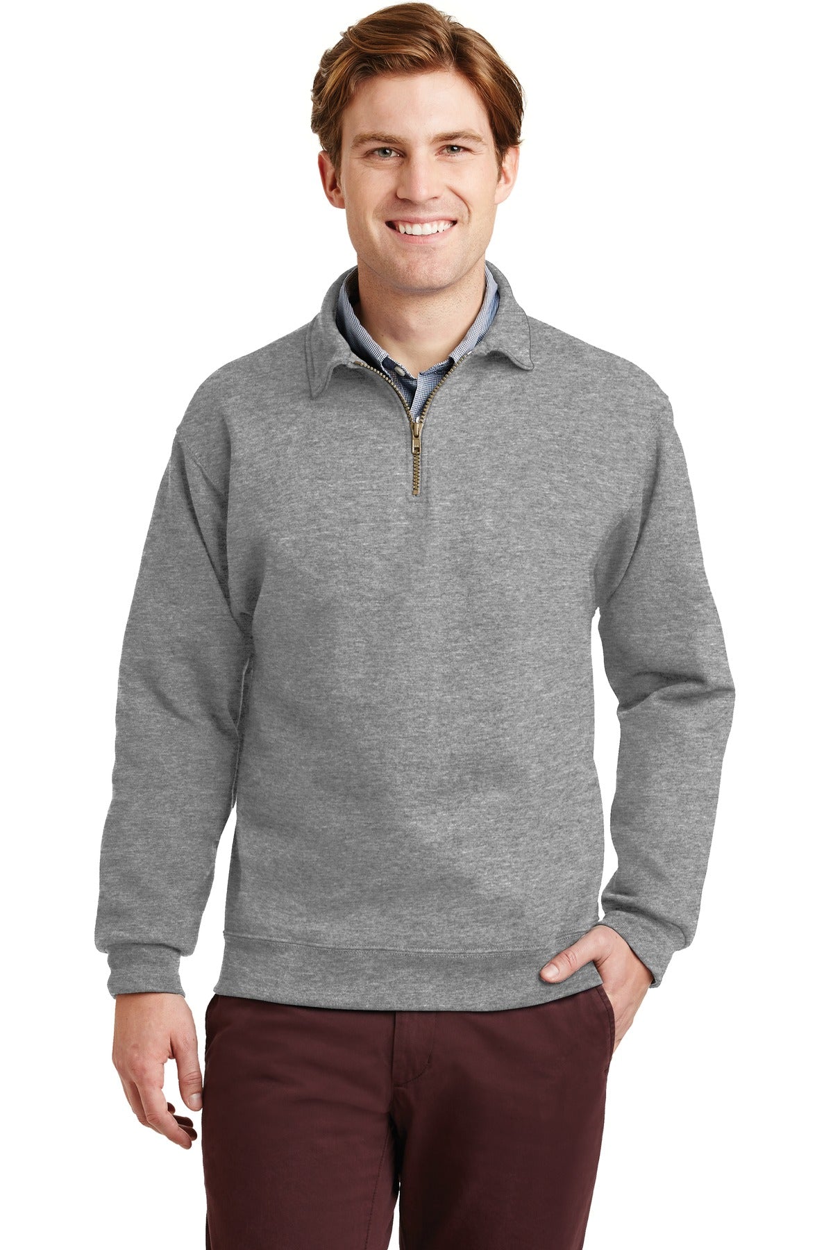 Jerzees Super Sweats NuBlend - 1/4-Zip Sweatshirt with Cadet Collar. 4528M in Oxford