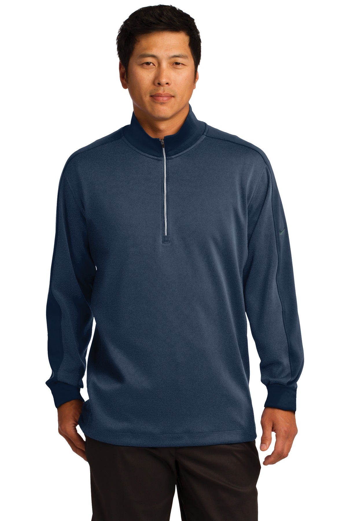 Nike Dri-FIT 1/2-Zip Cover-Up. 578673 in Midnight Navy Heather/ Midnight Navy
