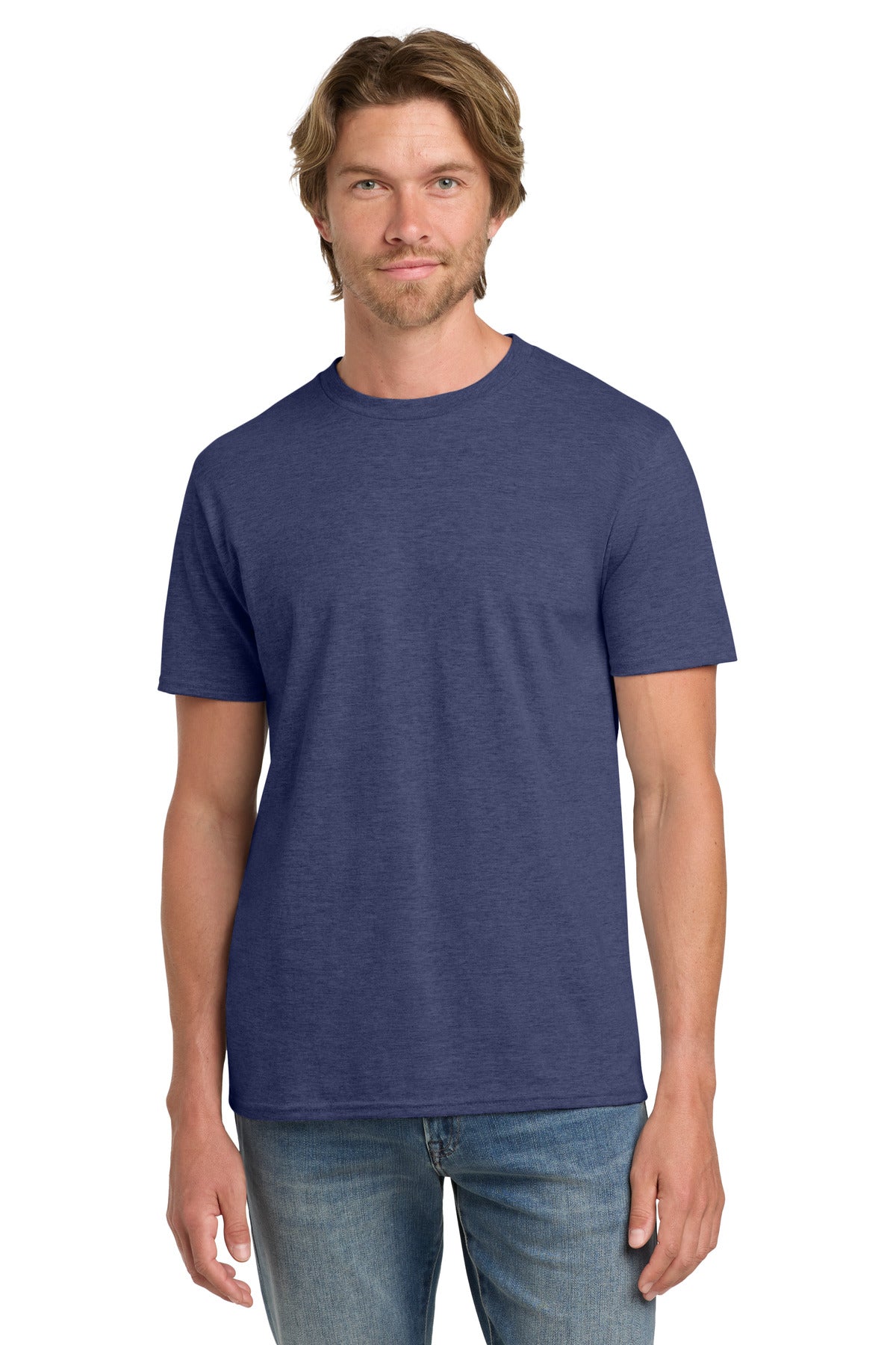 Gildan 100% Ring Spun Cotton T-Shirt. 980 in Heather Blue