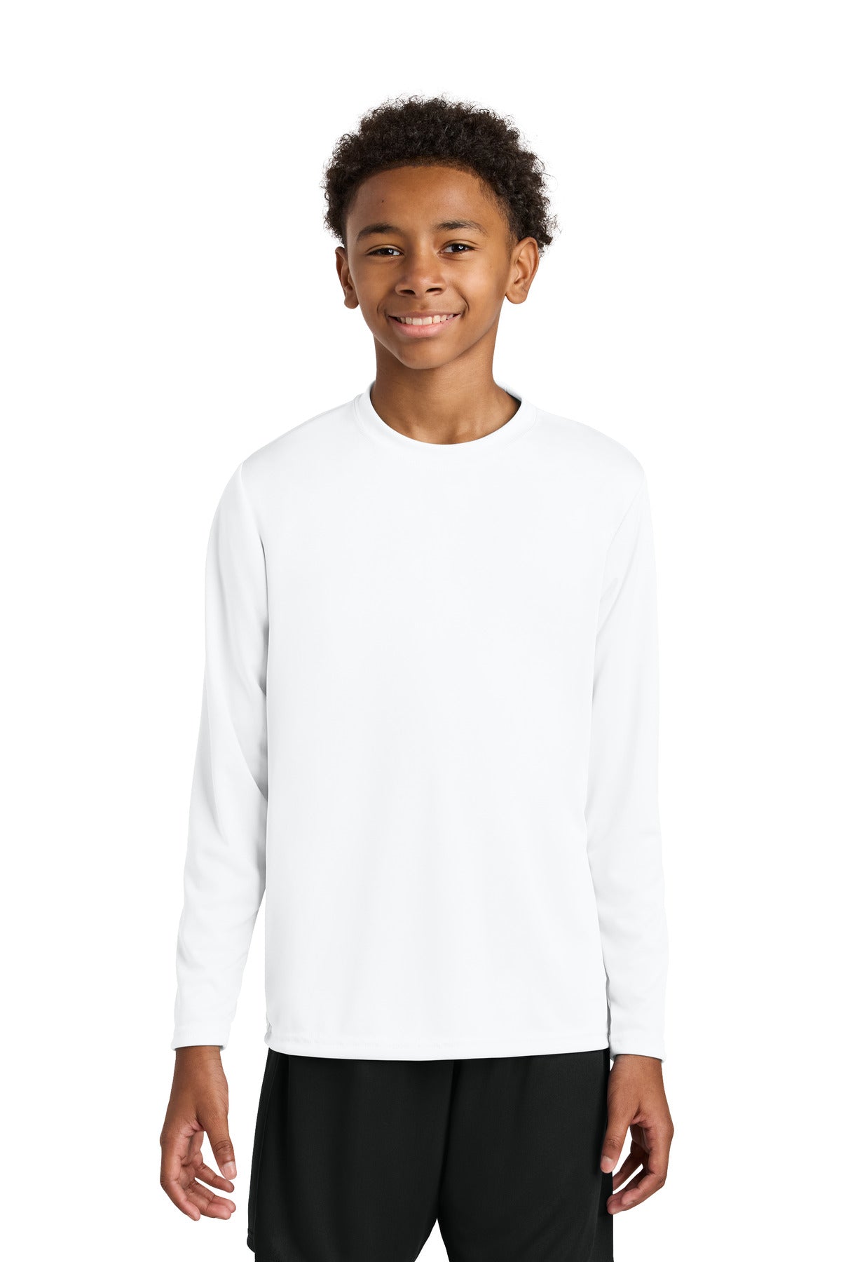 A4 Youth Cooling Performance Long Sleeve Tee A4NB3165 in White