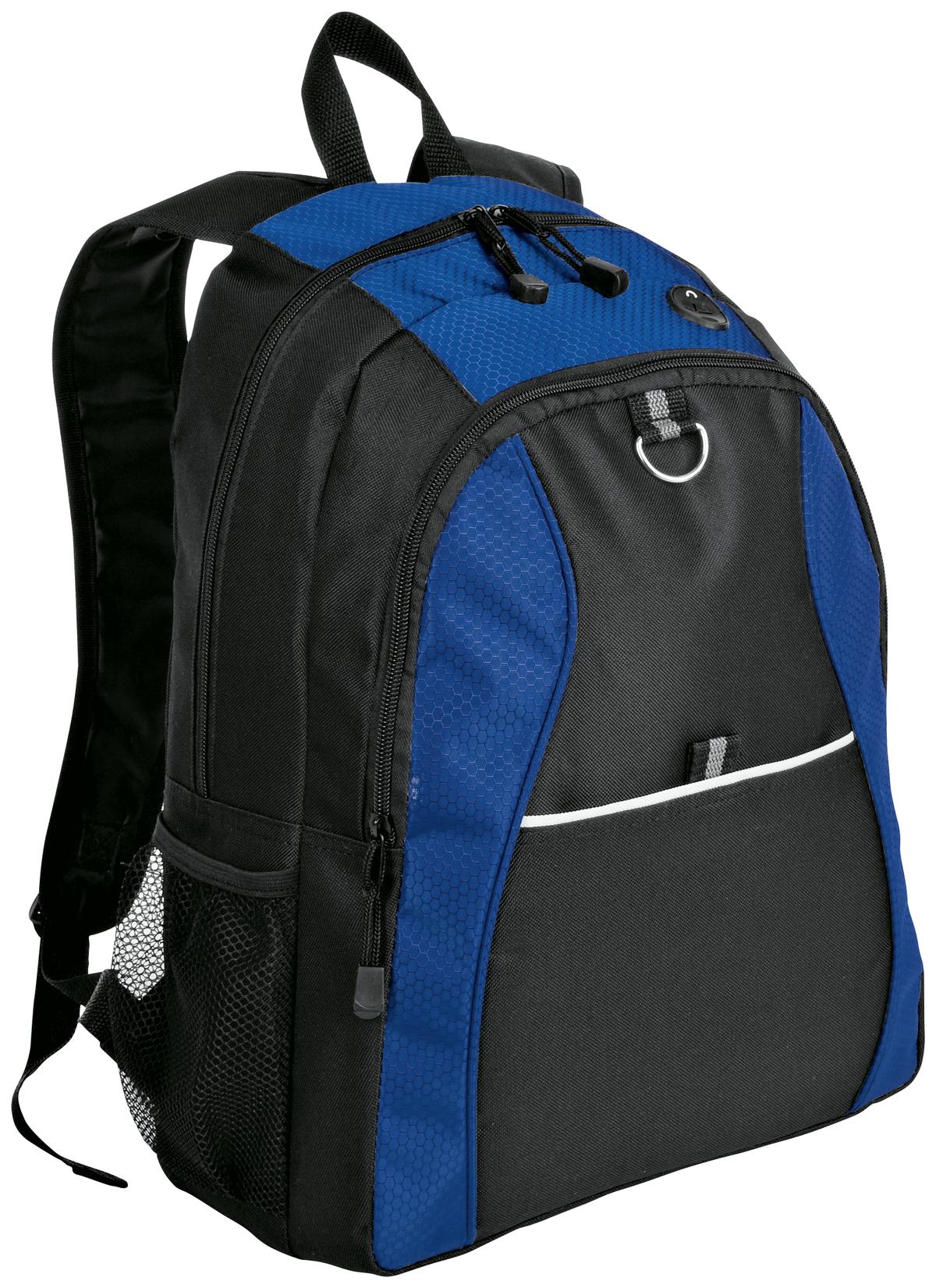 Port Authority Contrast Honeycomb Backpack. BG1020 in Twilight Blue/ Black