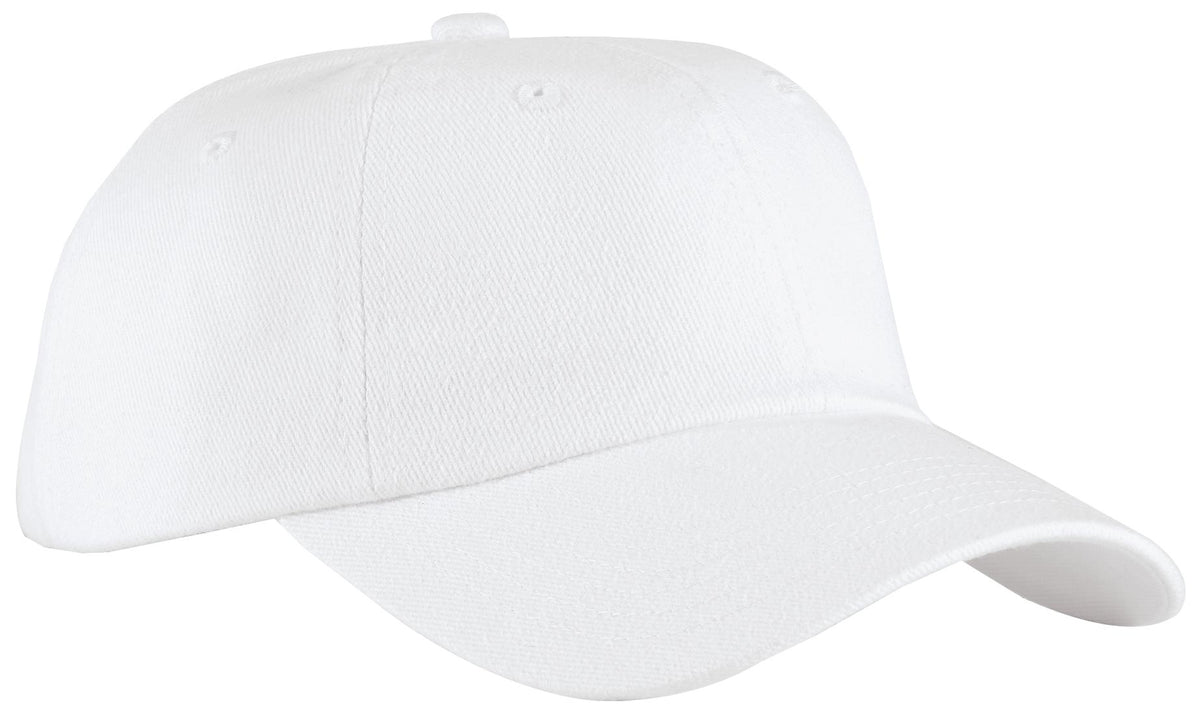 Port Authority Unstructured Brushed Twill Cap. BTU in White