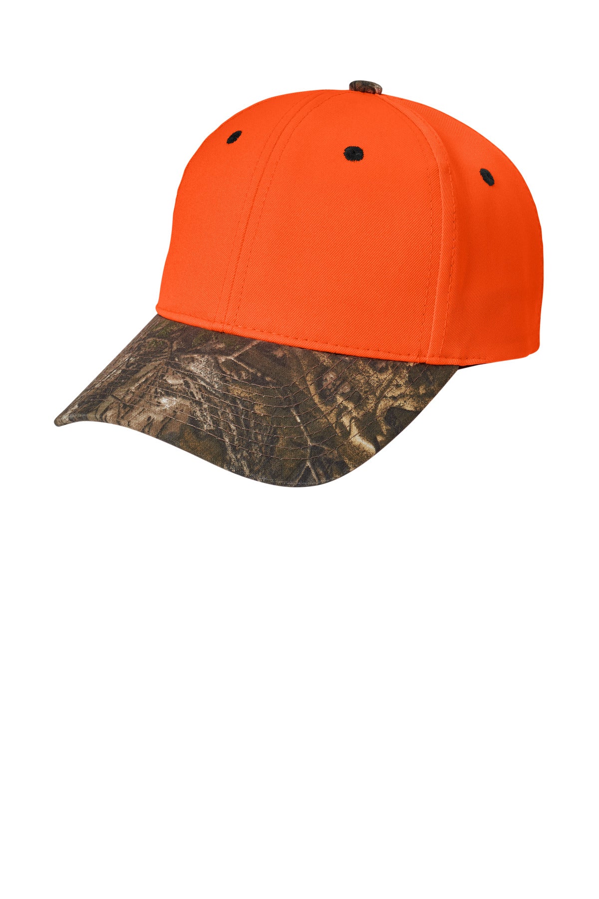 Port Authority Enhanced Visibility Cap with Camo Brim. C804 in Orange Blaze/ Realtree Xtra
