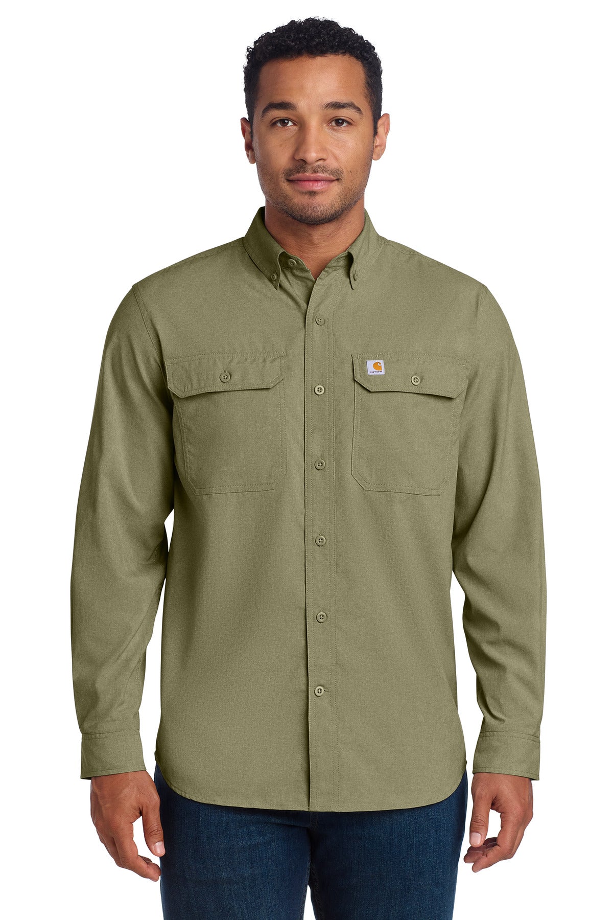 Carhartt Force Solid Long Sleeve Shirt CT105291 in Burnt Olive