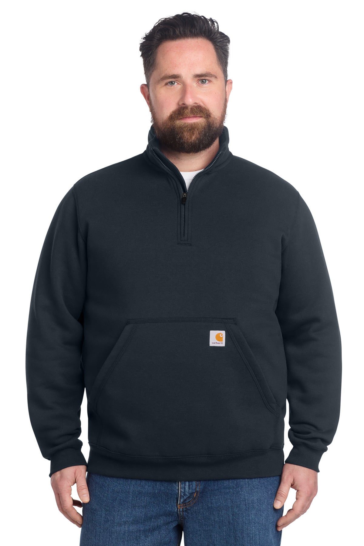 Carhartt Midweight 1/4-Zip Mock Neck Sweatshirt CT105294 in New Navy