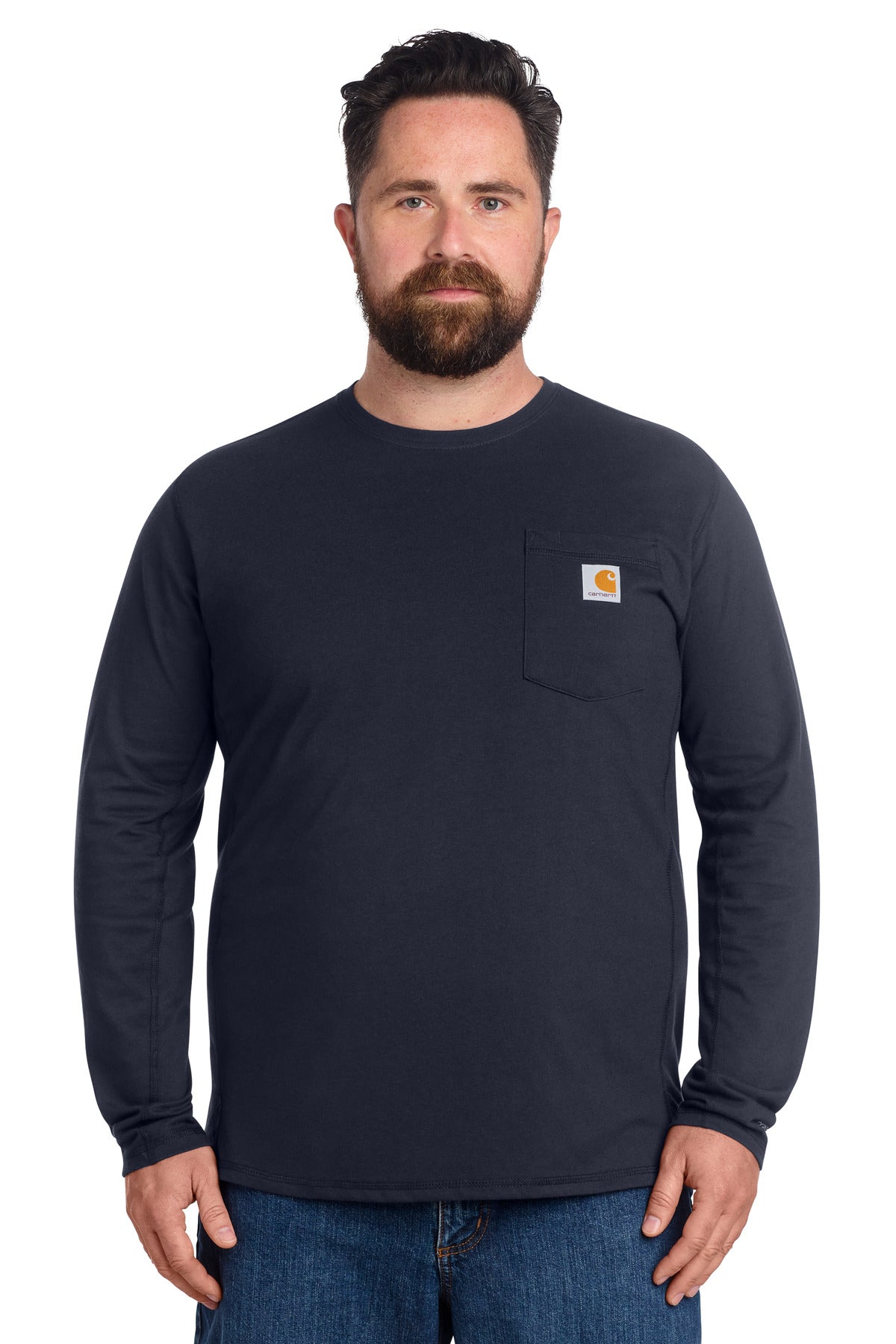 Carhartt Force Long Sleeve Pocket T-Shirt CT106656 in Navy