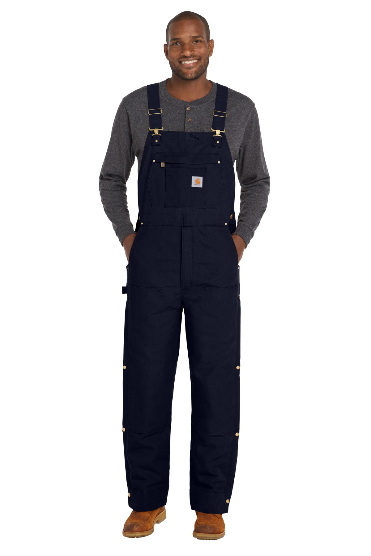 Carhartt Firm Duck Insulated Bib Overalls CT106672 in Dark Navy