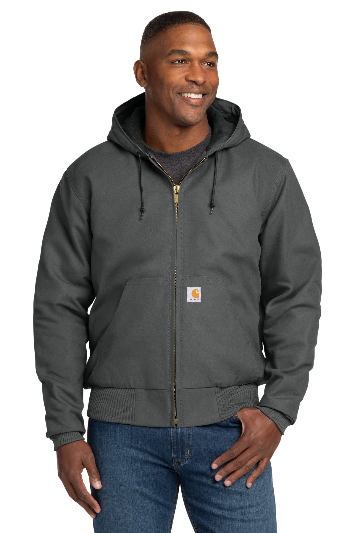 Carhartt Quilted-Flanne-Lined Duck Active Jac. CT106677 in Gravel