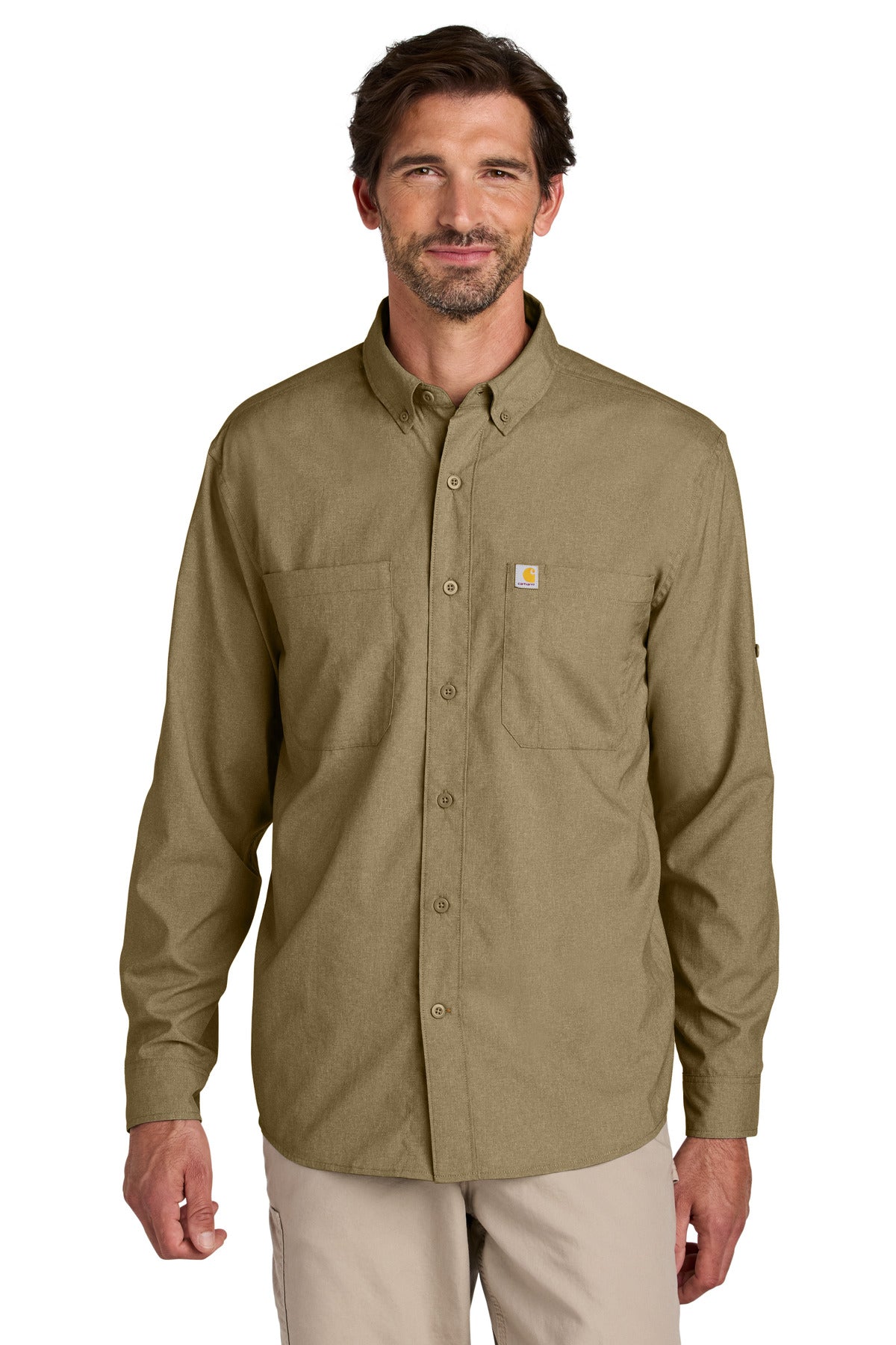 Carhartt Force Sun Defender Long Sleeve Shirt CT107106 in Dark Khaki