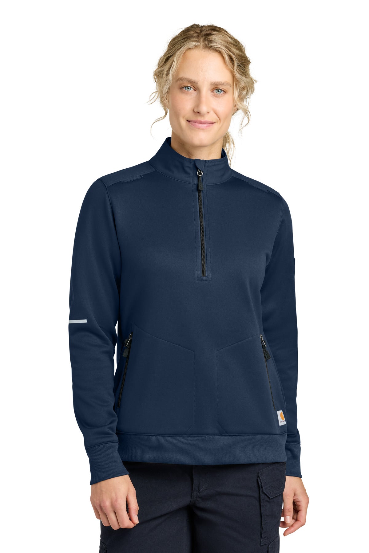 Carhartt Women's FLD & RSCU 1/2-Zip Mid-Layer CTC82912 in Dark Navy