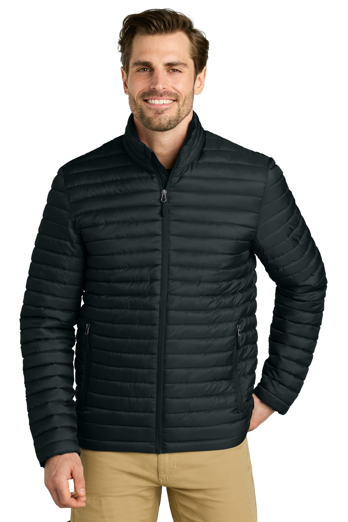 Eddie Bauer Packable Quilted Full-Zip EB514 in Black