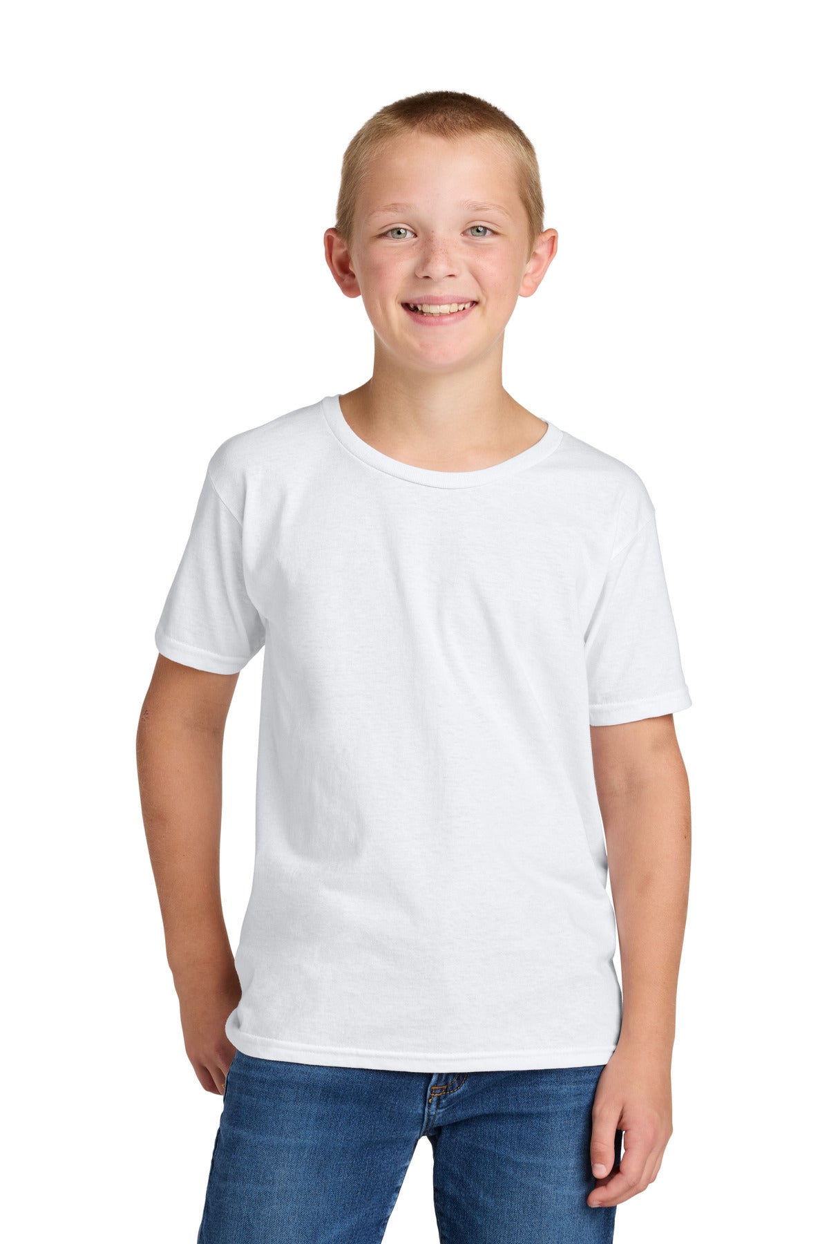 Jerzees Ultimate Youth Ring Spun T-Shirt IC46B in White