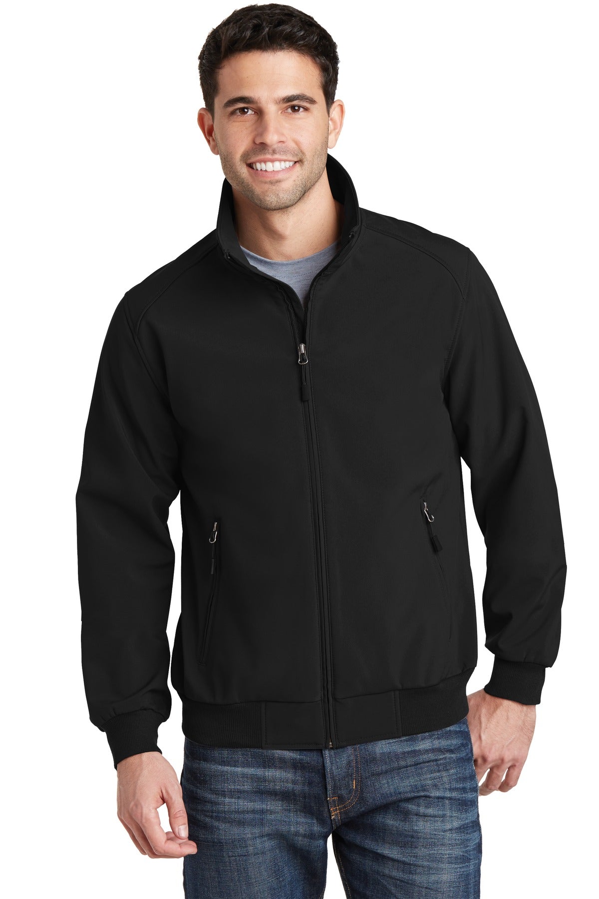 Port Authority Soft Shell Bomber Jacket. J337 in Black
