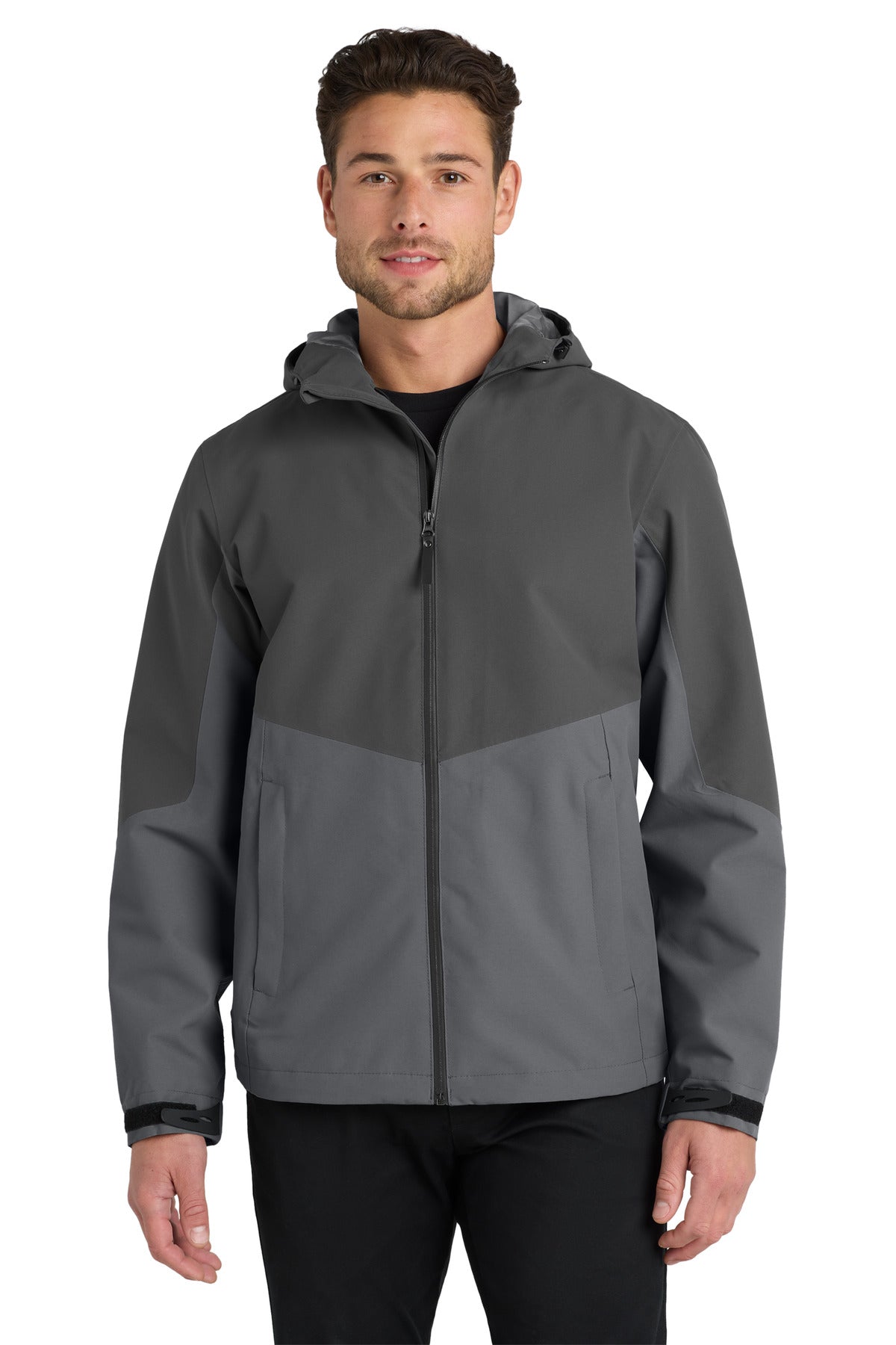Port Authority Tech Rain Jacket J406 in Storm Grey/ Shadow Grey