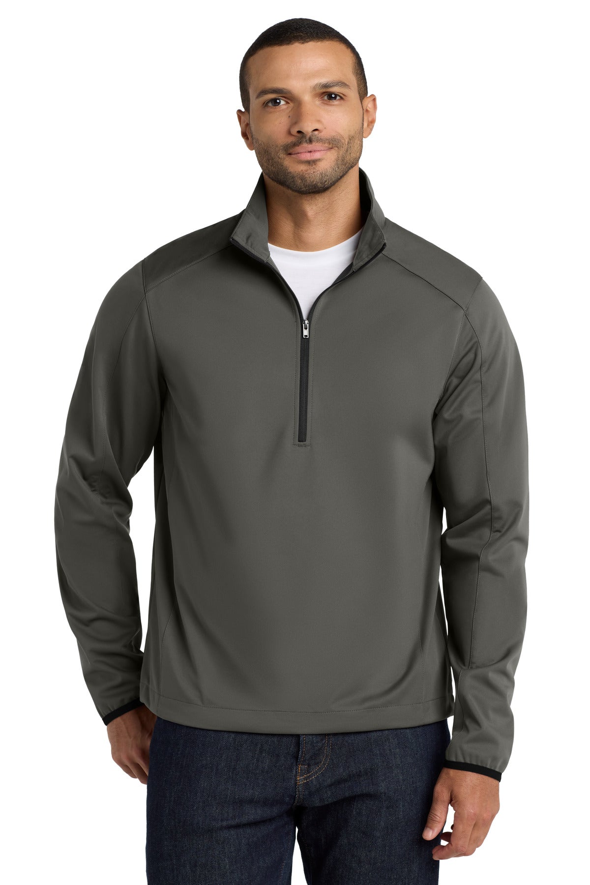 Port Authority Active 1/2-Zip Soft Shell Jacket. J716 in Grey Steel
