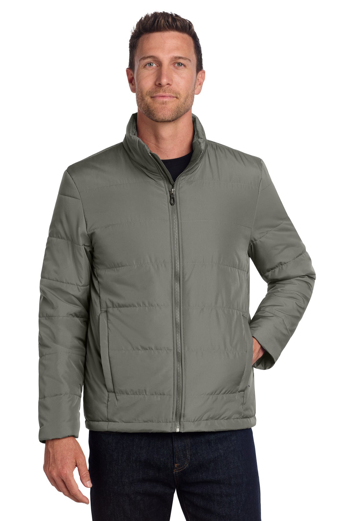 Port Authority Puffer Jacket J852 in Shadow Grey