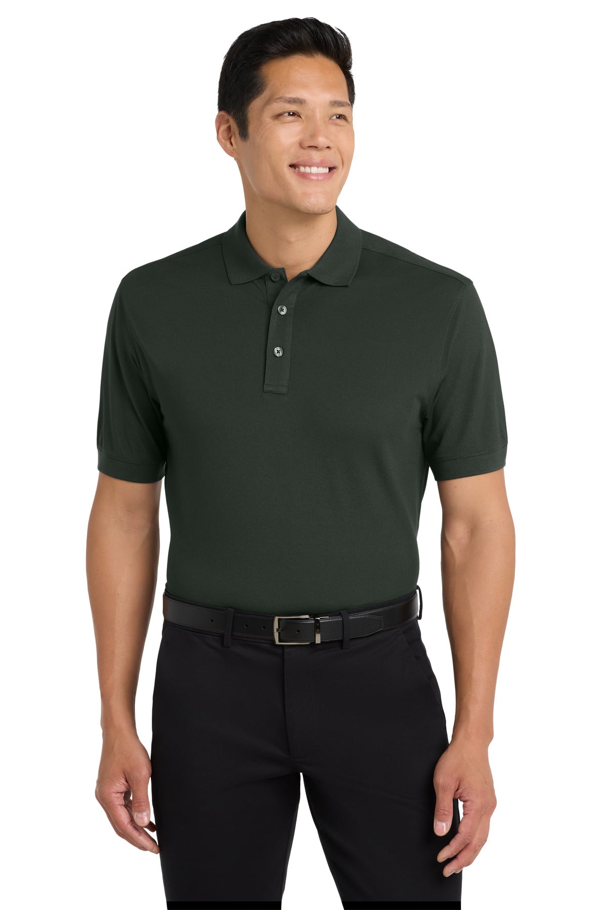 Port Authority Stretch Pique Polo. K555 in Grey Smoke