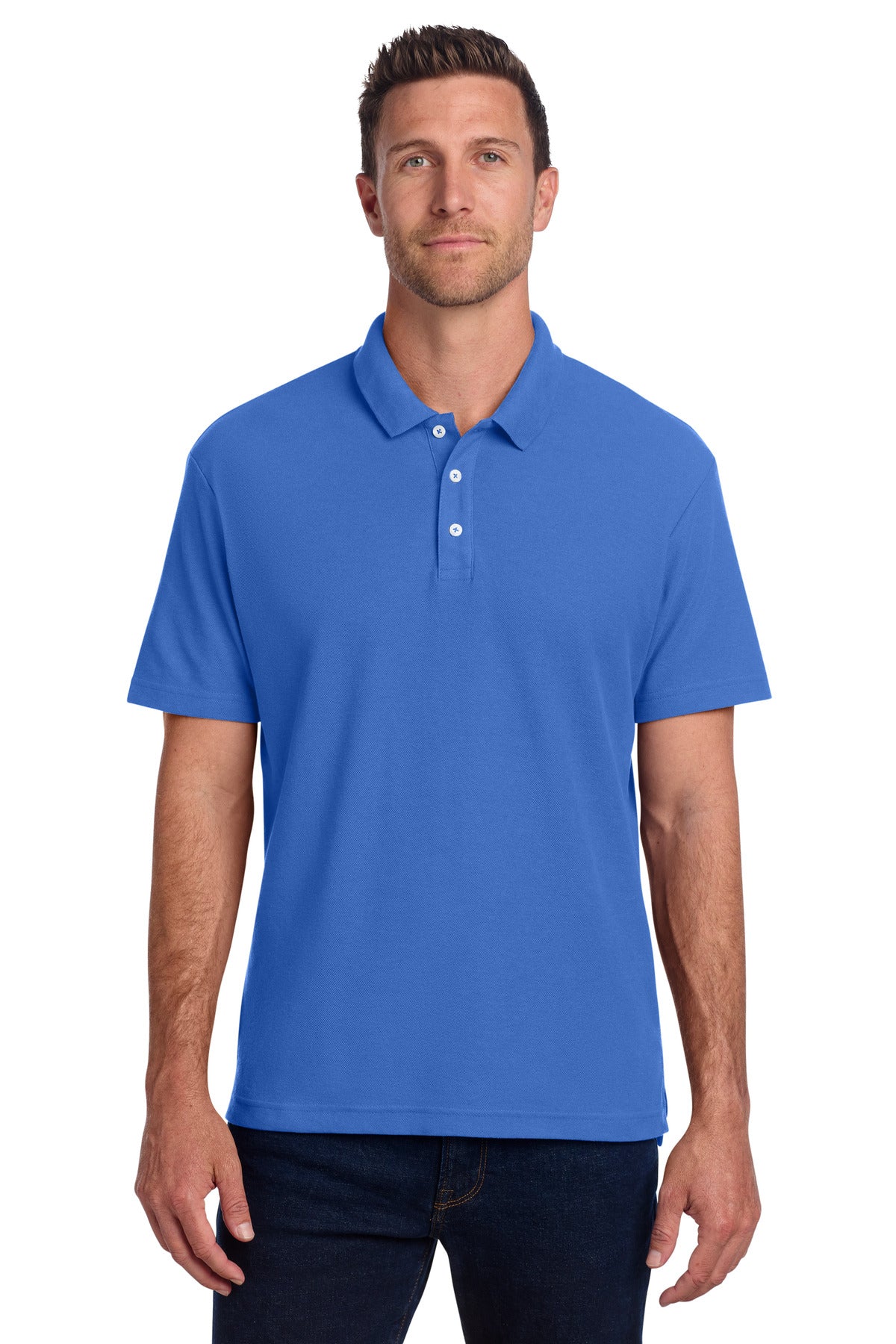 Port Authority C-FREE Cotton Blend Pique Polo K867 in True Blue