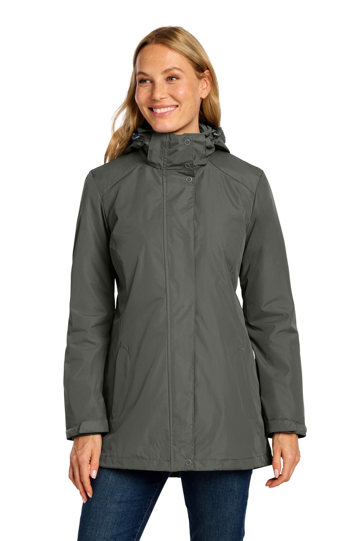 Port Authority Women's All-Weather 3-in-1 Jacket L123 in Storm Grey