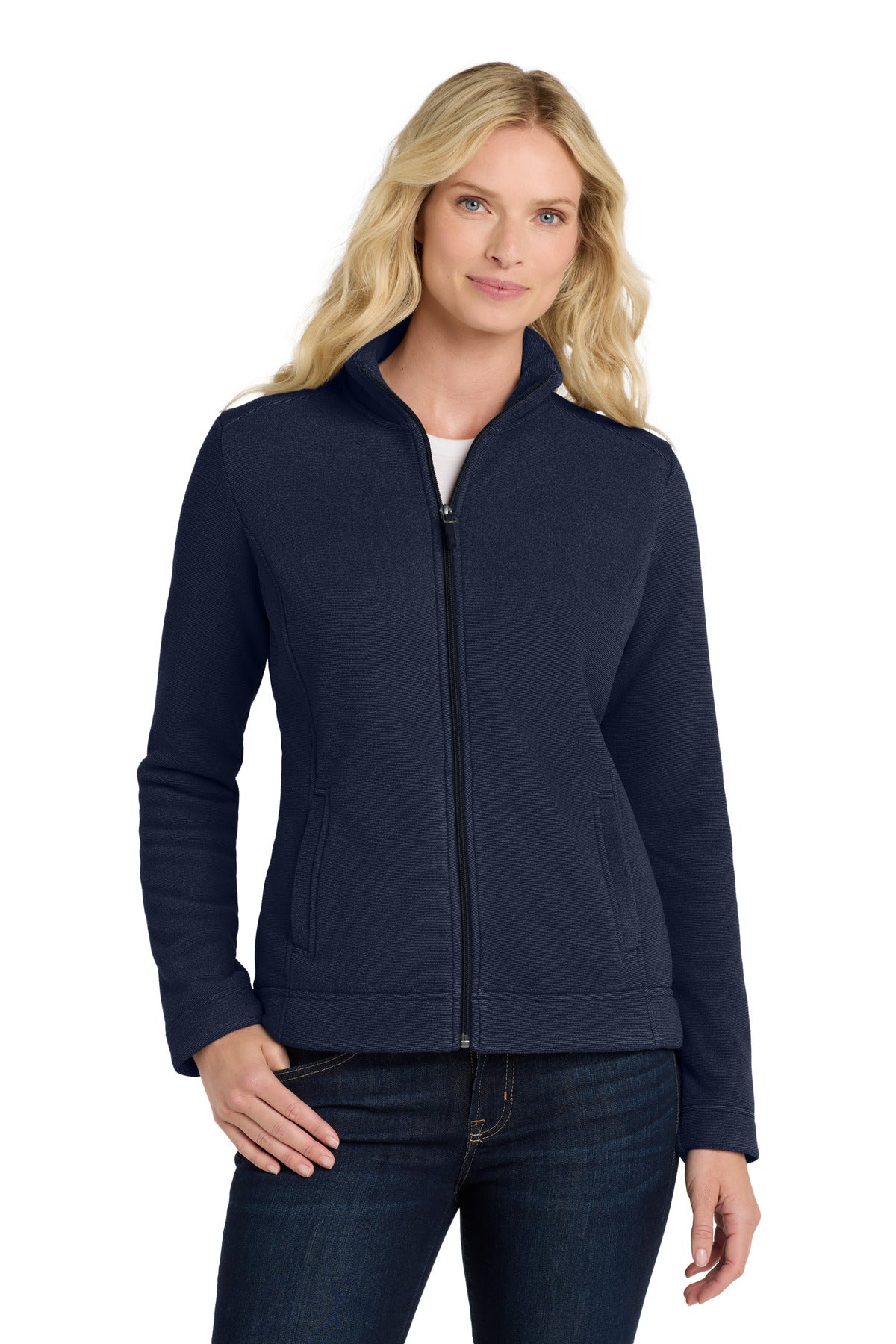 Port Authority Women's Ultra Warm Brushed Fleece Jacket. L211 in Insignia Blue/ River Blue Navy