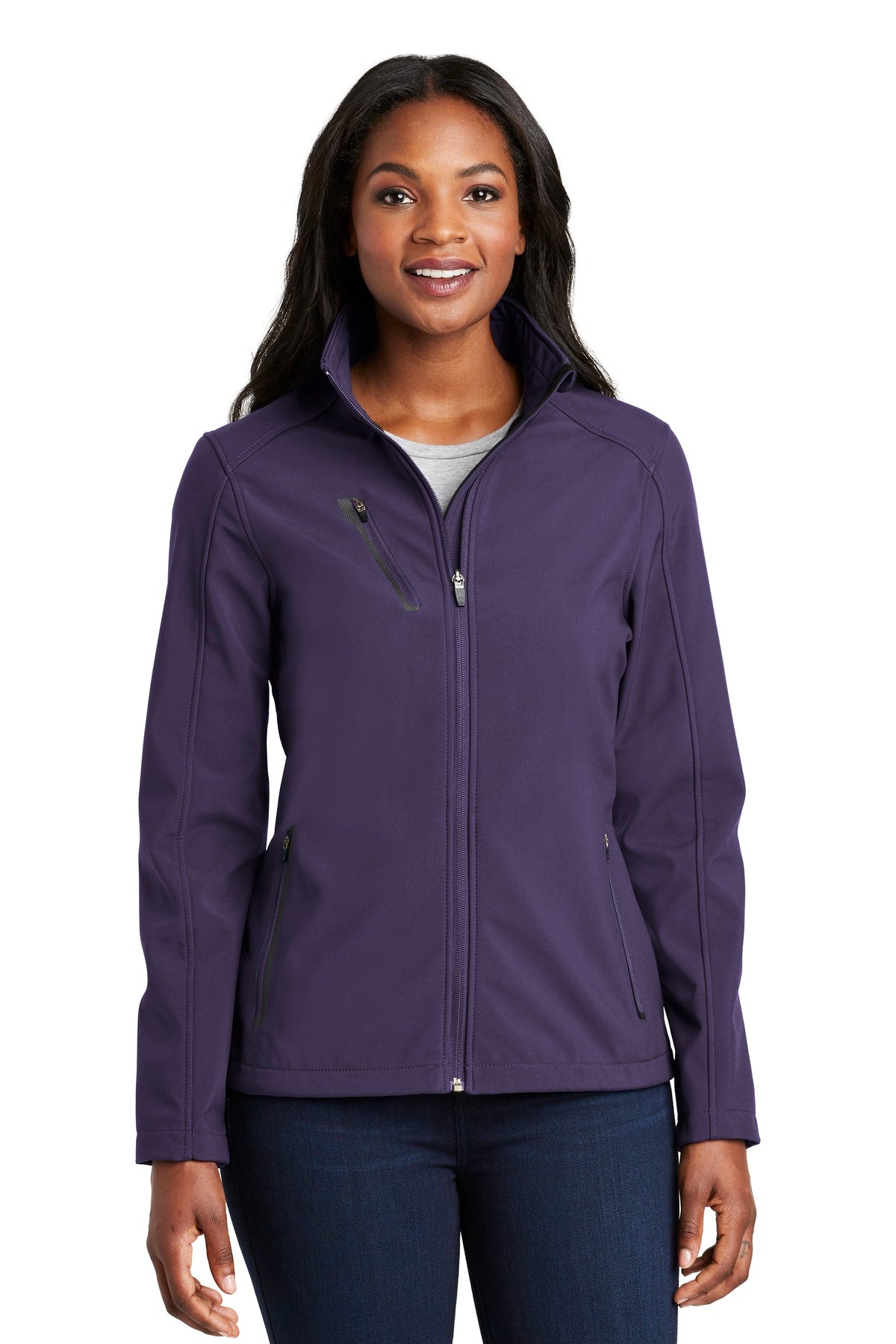 Port Authority Women's Welded Soft Shell Jacket. L324 in Posh Purple