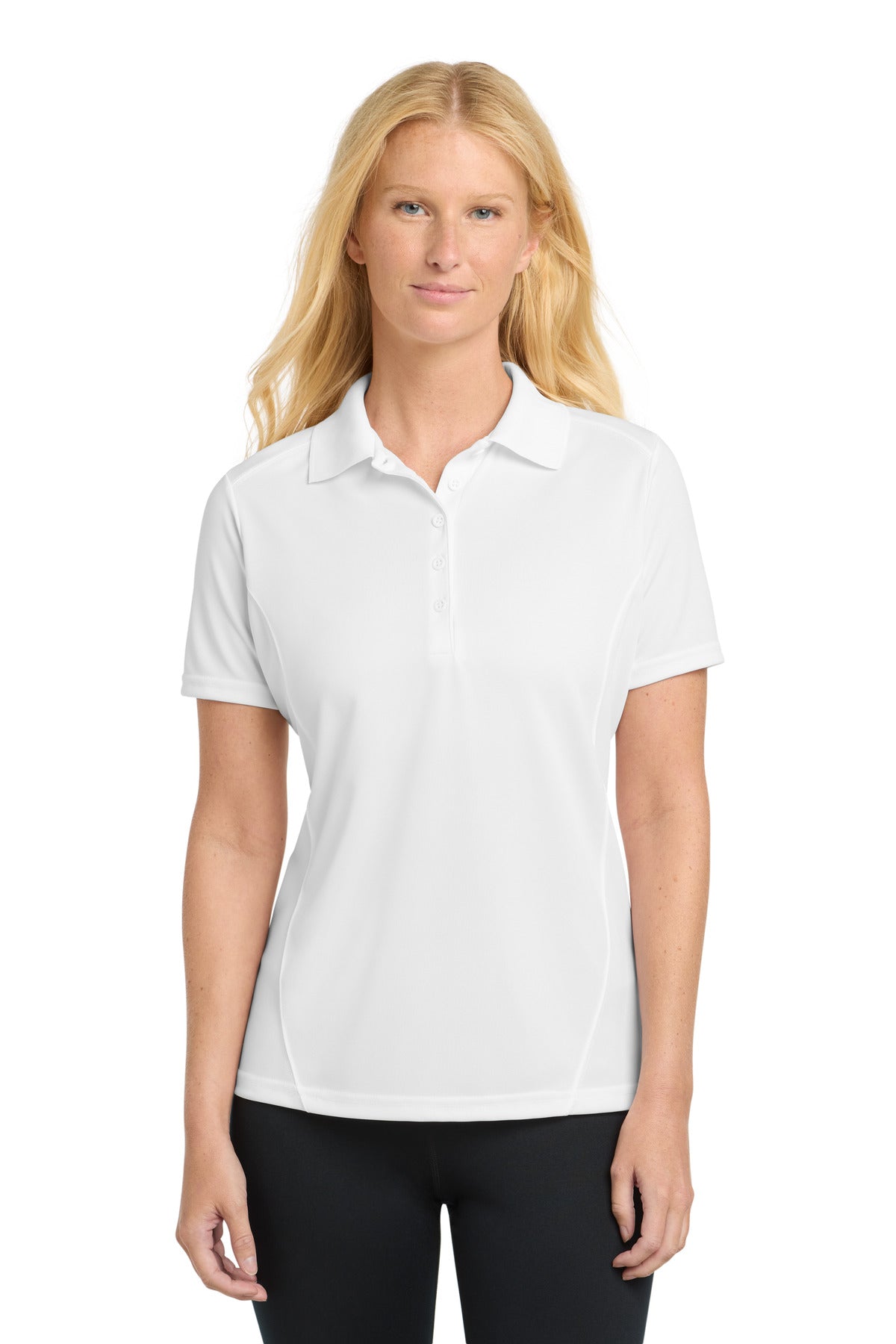 Sport-Tek Women's Dry Zone Raglan Accent Polo. L475 in White