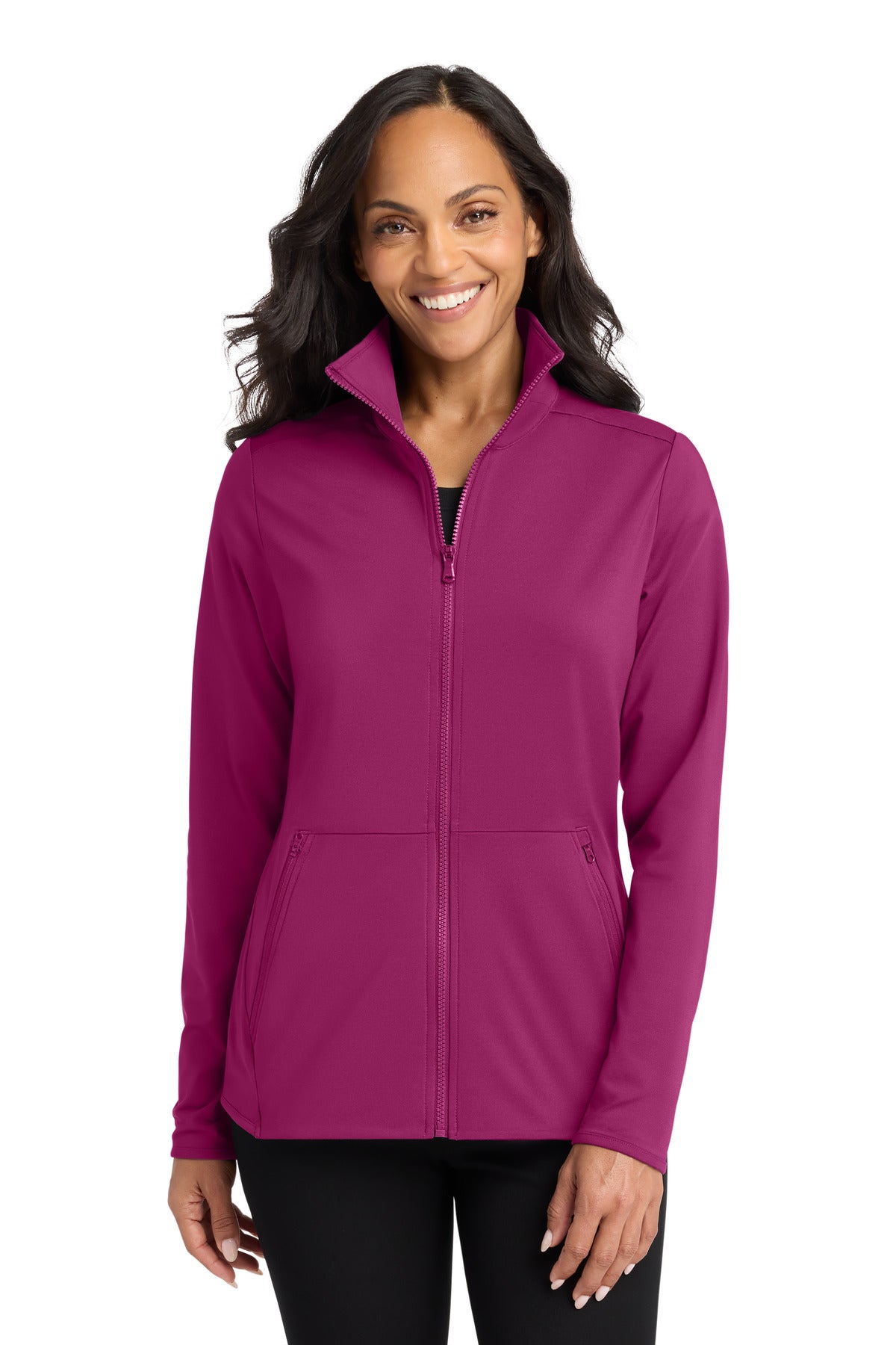 Port Authority Women's Accord Stretch Fleece Full-Zip LK595 in Wine