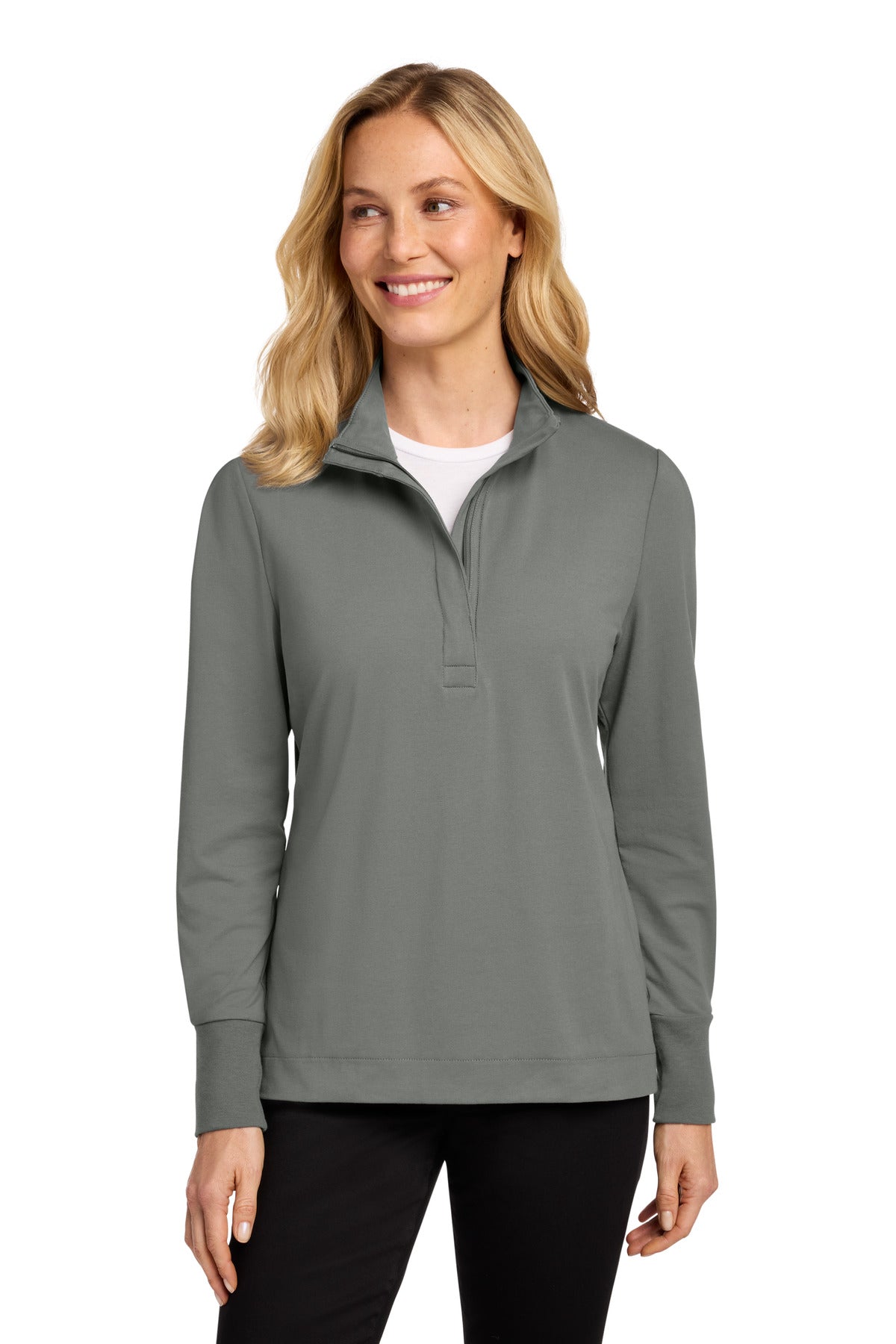 Port Authority Women's Fairway Stretch 1/4-Zip LK829 in Shadow Grey