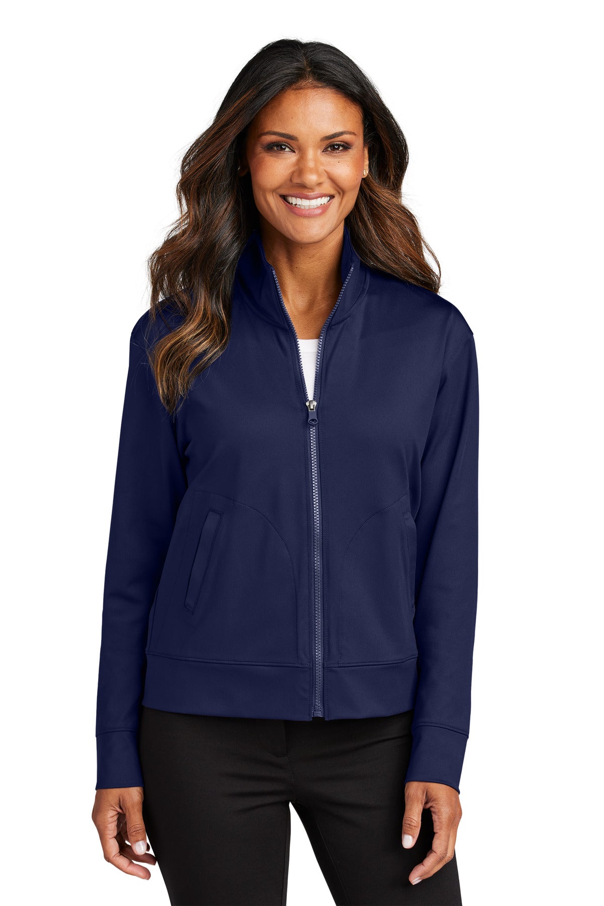 Port Authority Women's C-FREE Double Knit Full-Zip LK881 in True Navy