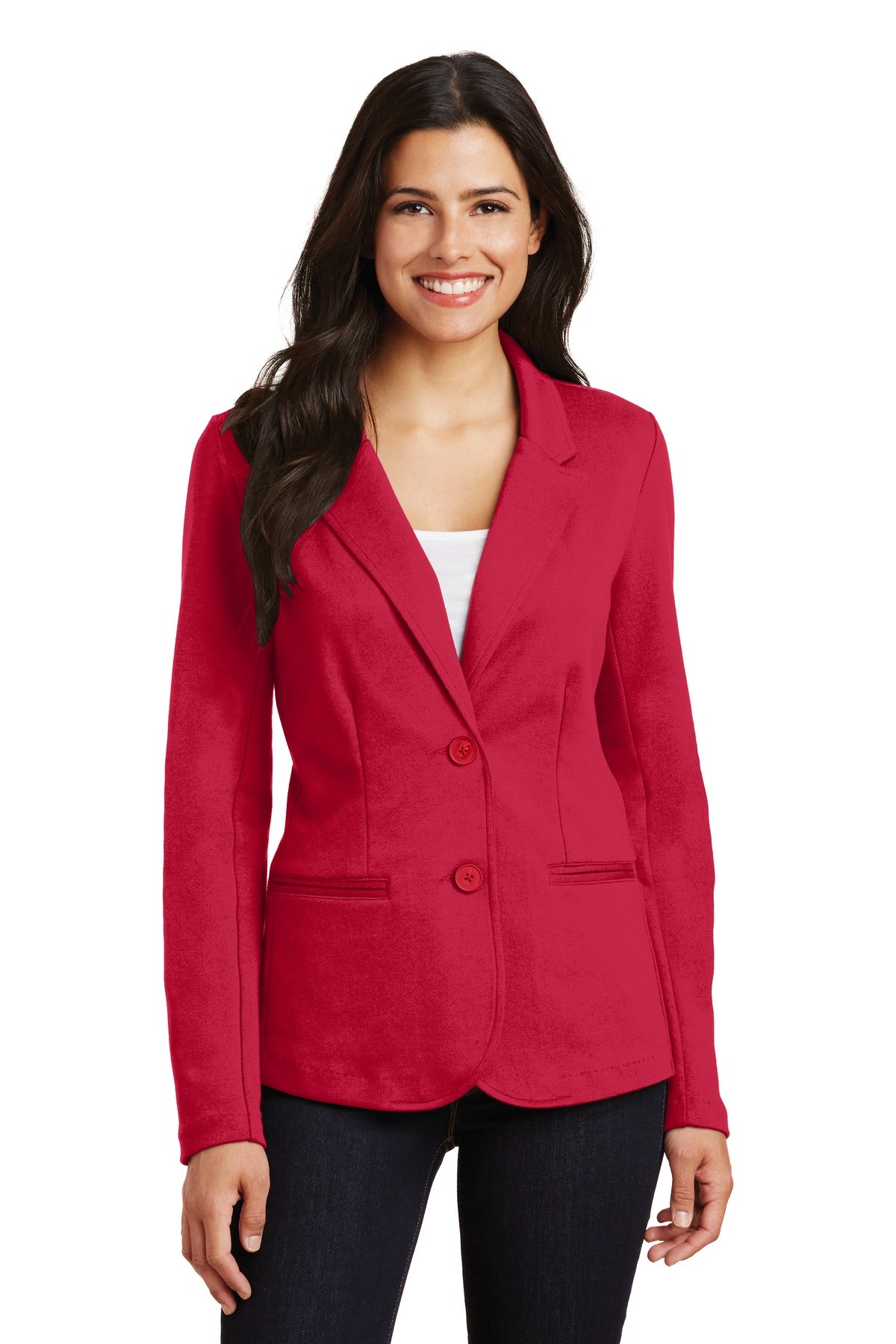 Port Authority Women's Knit Blazer. LM2000 in Rich Red