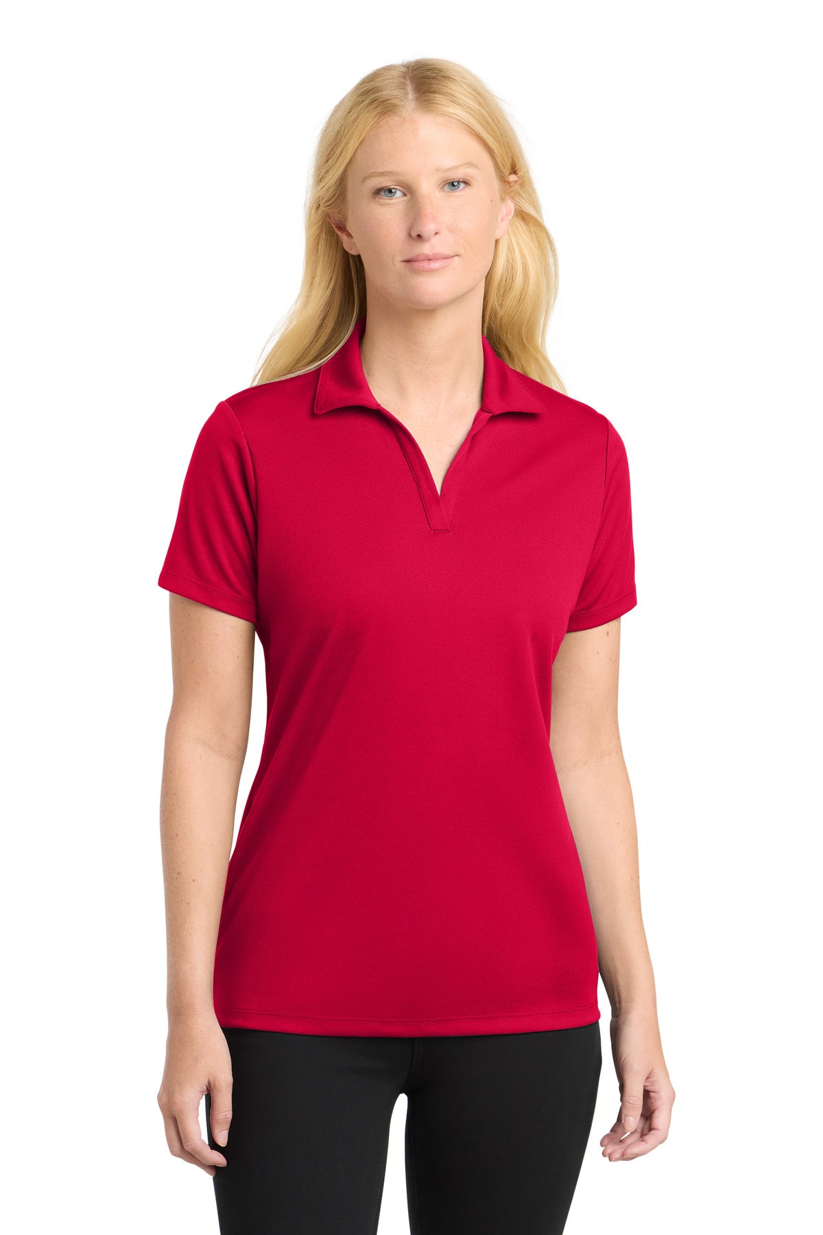 Sport-Tek Women's PosiCharge RacerMesh Polo. LST640 in Deep Red