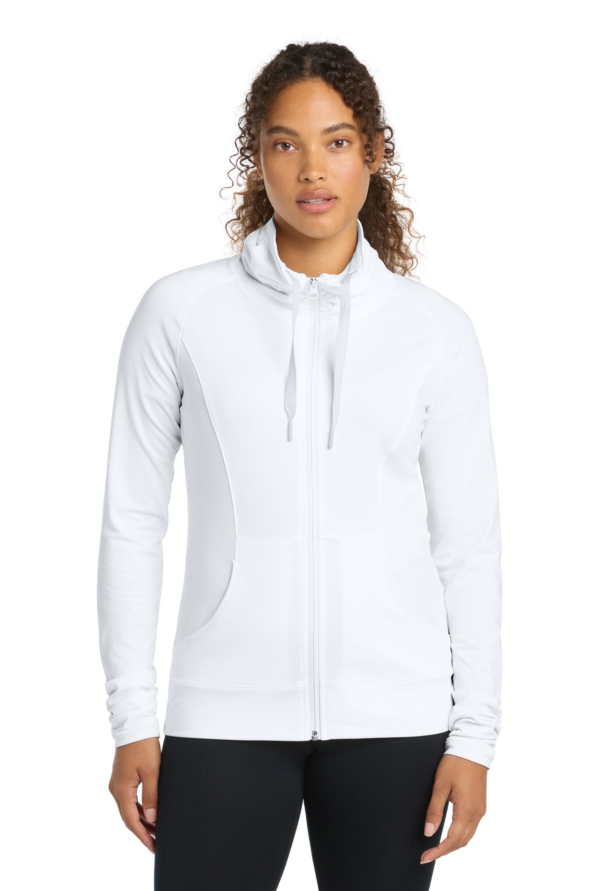 Sport-Tek Women's Sport-Wick Stretch Full-Zip Jacket. LST852 in White