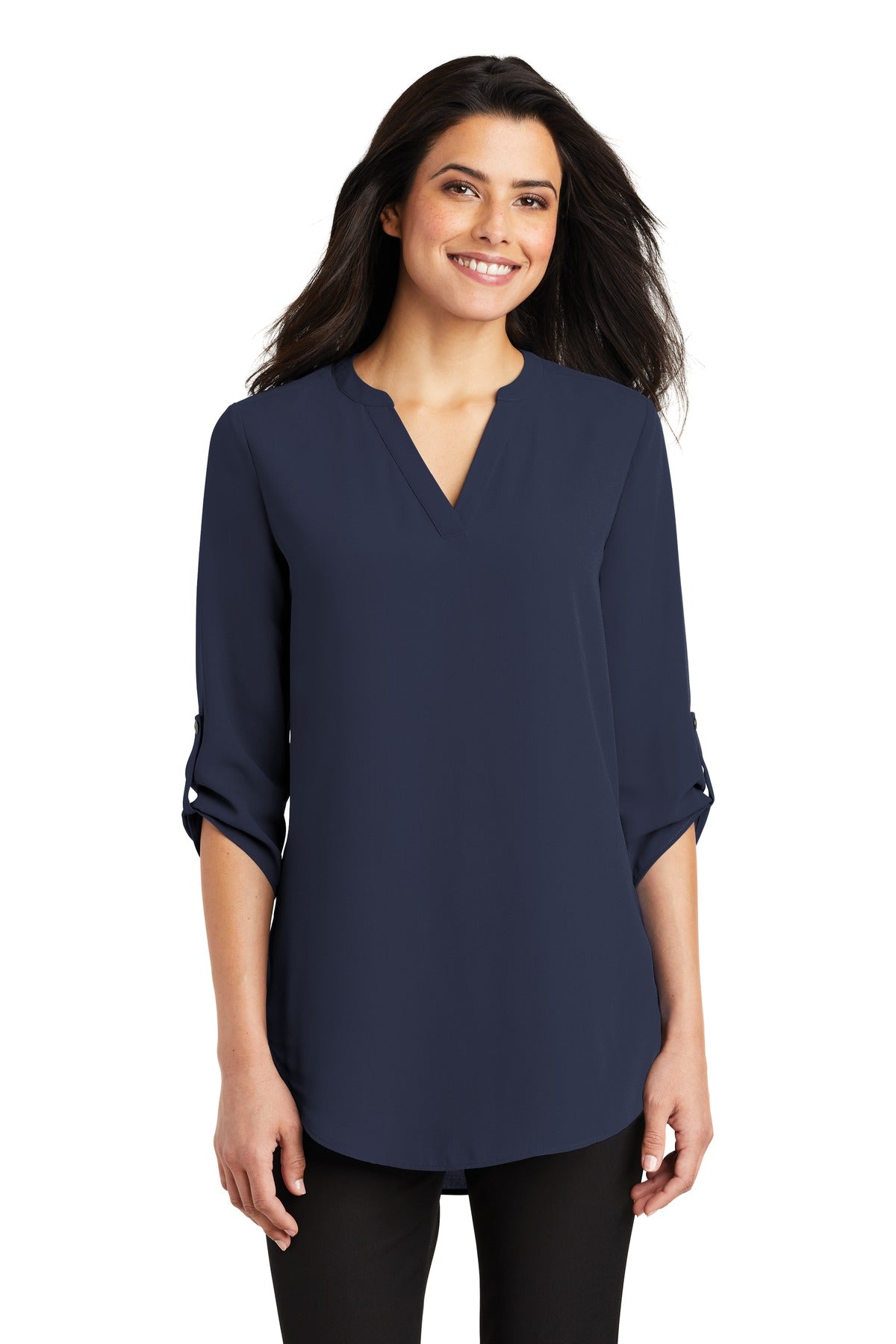 Port Authority Women's 3/4-Sleeve Tunic Blouse. LW701 in True Navy