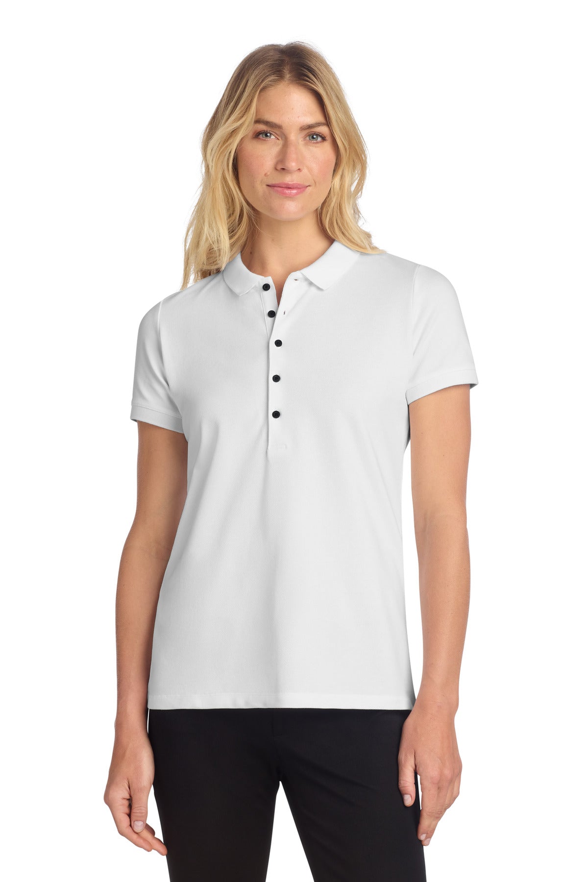 Mercer+Mettle Women's Stretch Heavyweight Pique Polo MM1001 in White