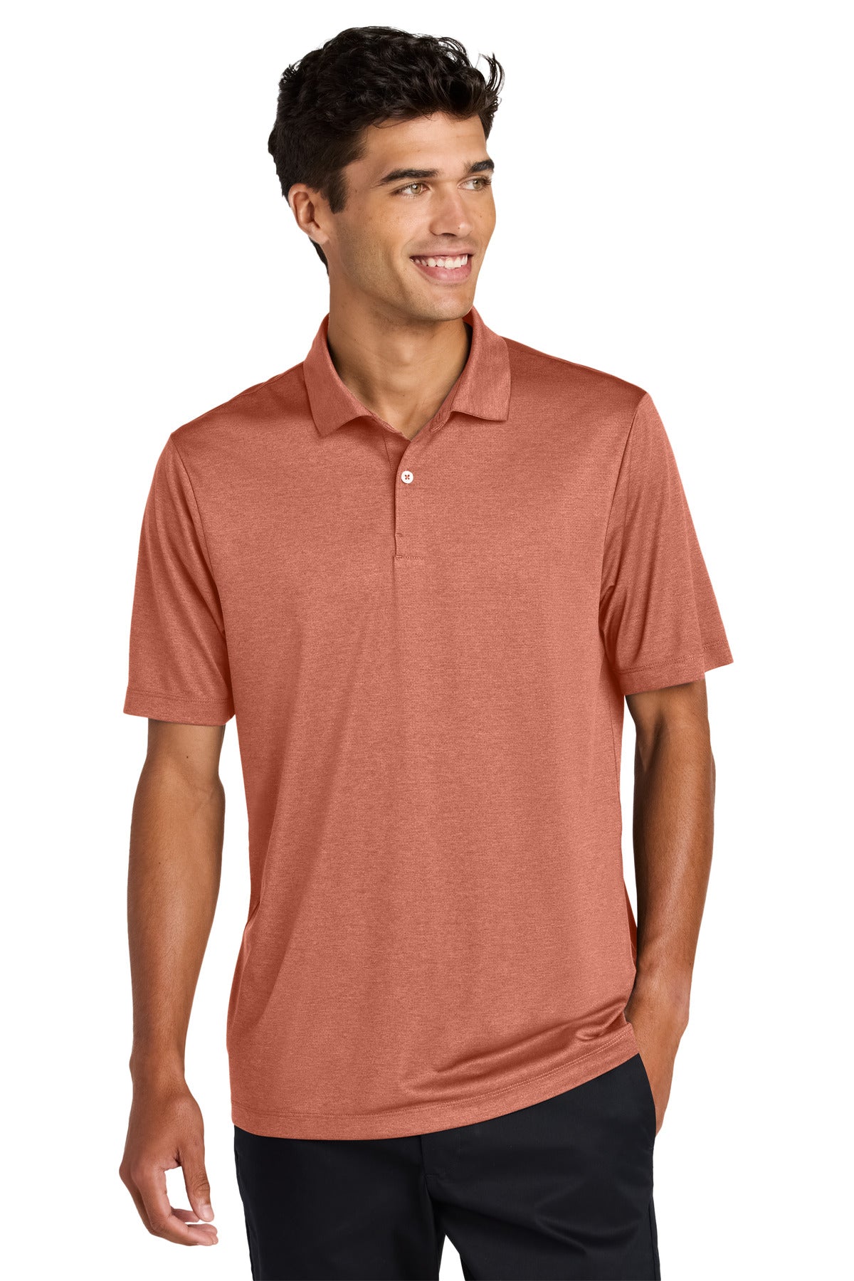 Mercer+Mettle Recharge Jersey Polo MM1020 in Sienna Heather