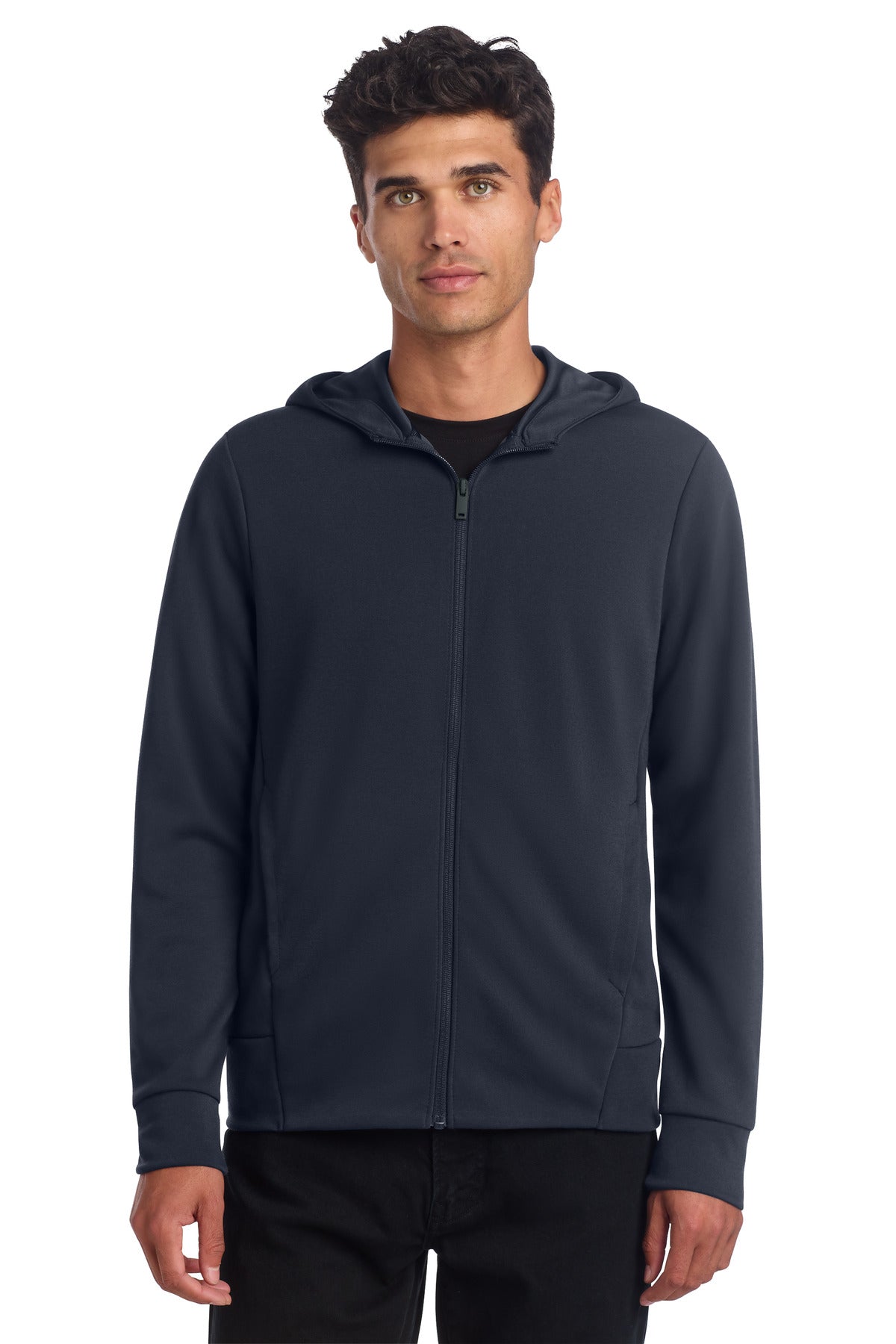 Mercer+Mettle Double-Knit Full-Zip Hoodie MM3002 in Night Navy