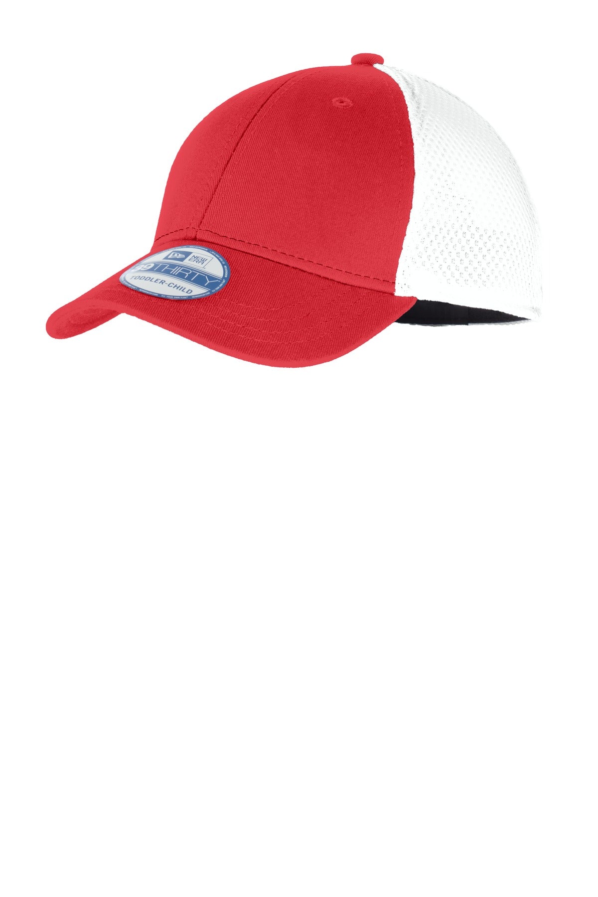 New Era Youth Stretch Mesh Cap. NE302 in Scarlet Red/ White