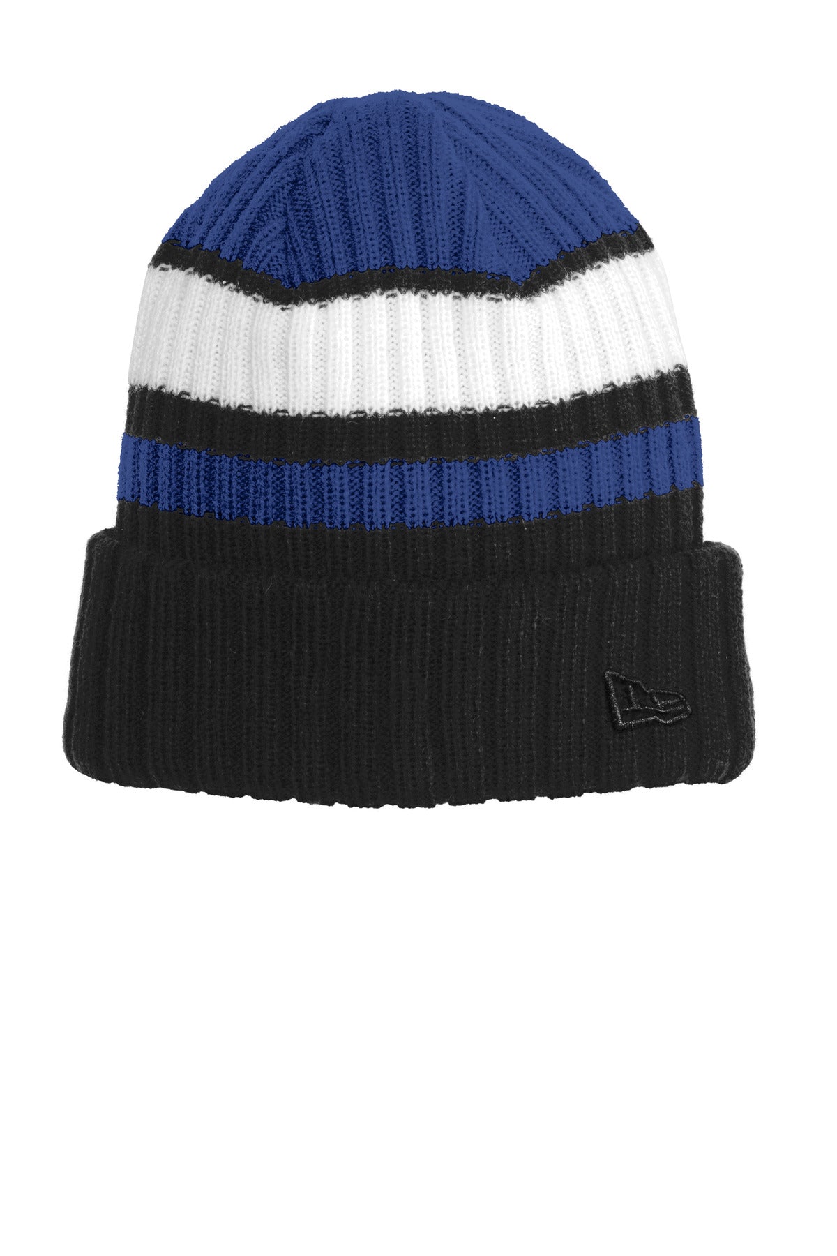 New Era Ribbed Tailgate Beanie. NE903 in Royal/ Black