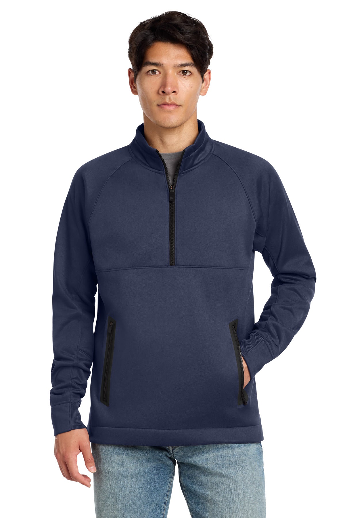 New Era Venue Fleece 1/4-Zip Pullover. NEA523 in True Navy