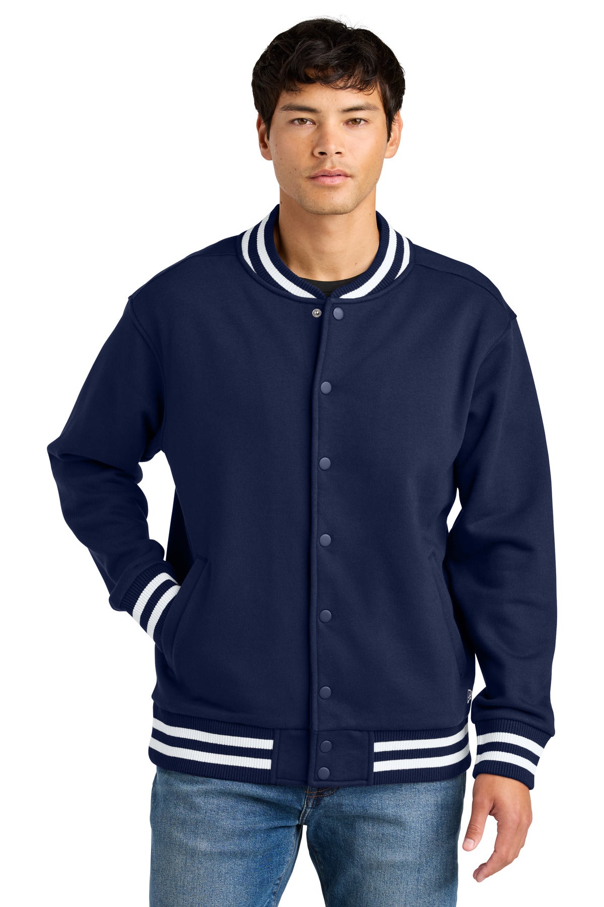 New Era Varsity Heavyweight Fleece Jacket NEA560 in True Navy