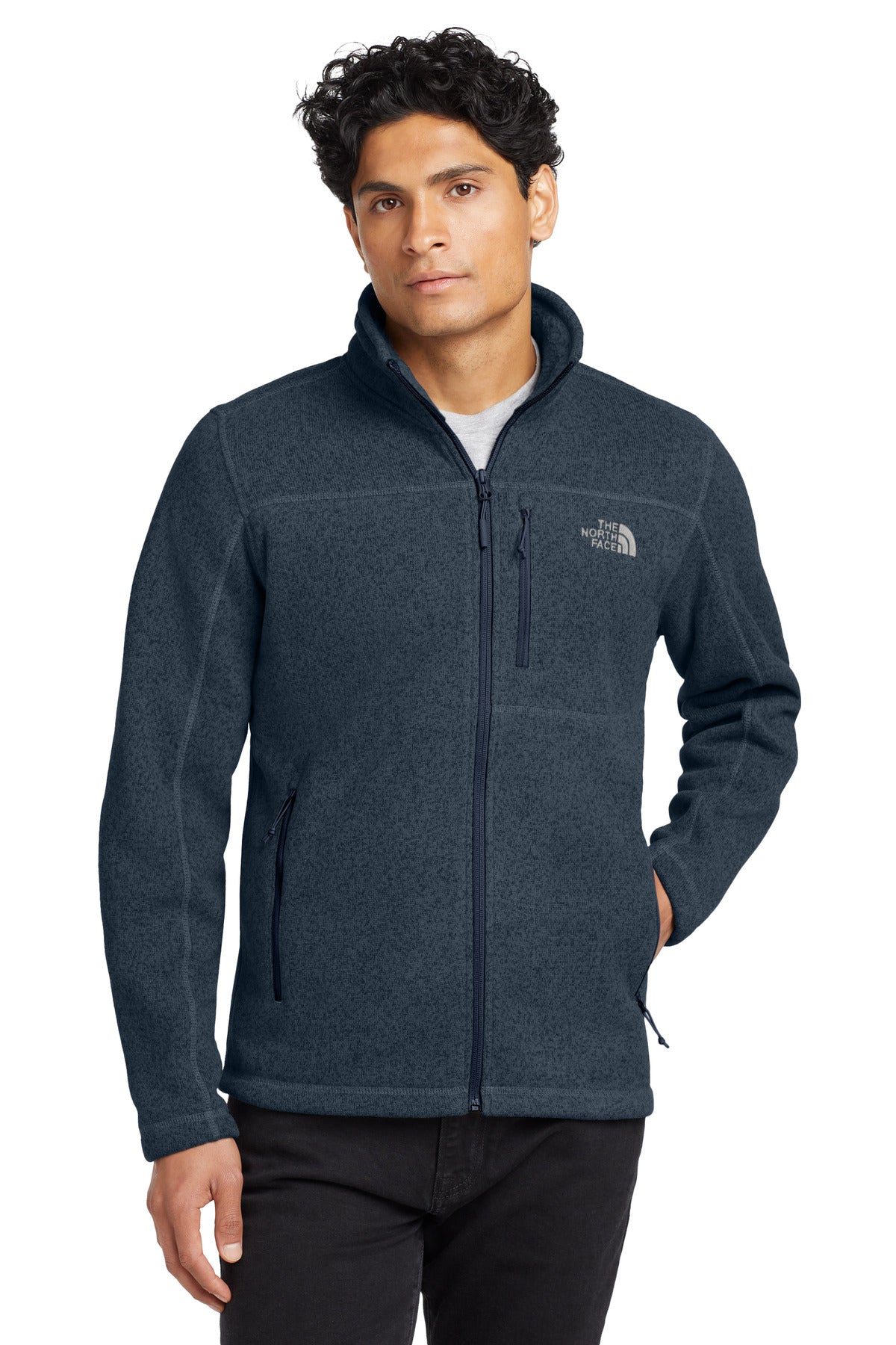 The North Face Sweater Fleece Jacket. NF0A3LH7 in Urban Navy Heather