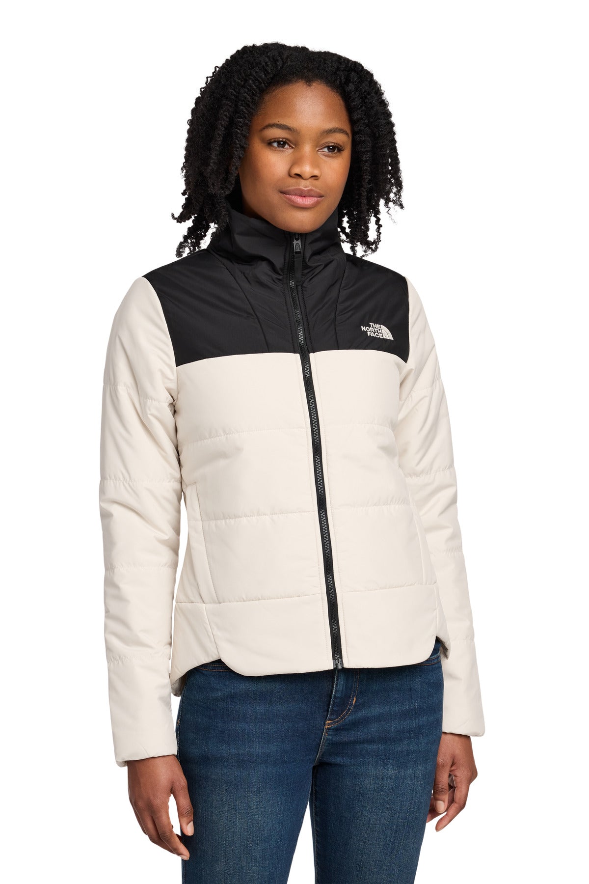 The North Face Women's Chest Logo Everyday Insulated Jacket NF0A7V6K in Vintage White