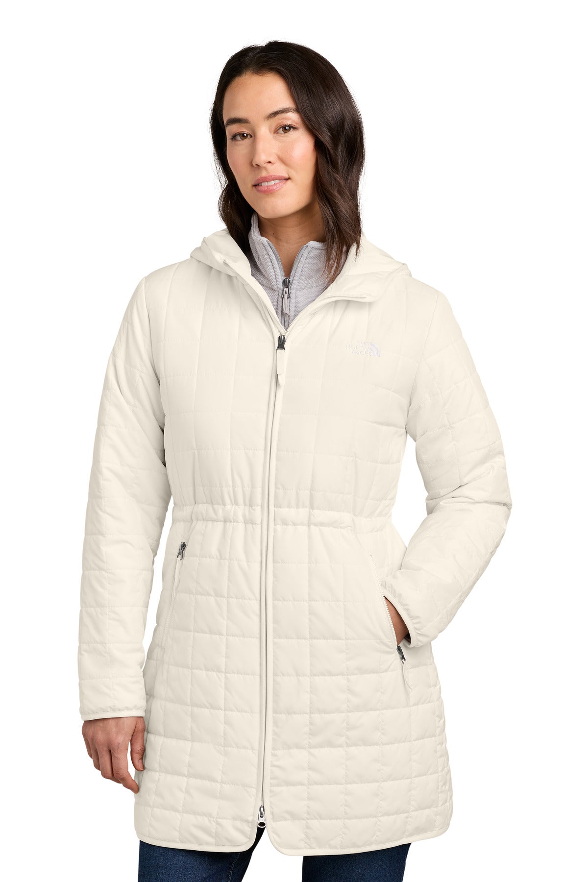 The North Face Women's Iron Drift Quilted Hooded Parka NF0A8JEY in White Dune
