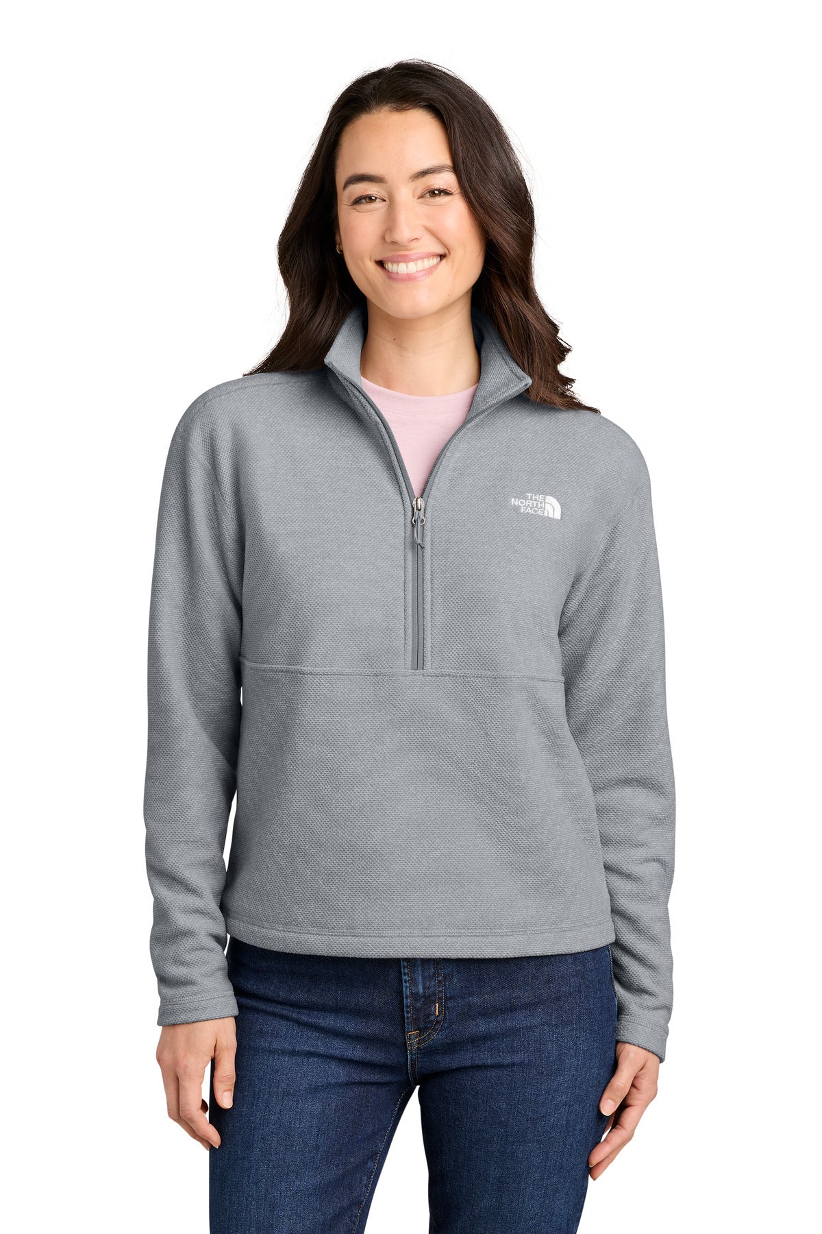 The North Face Women's Textured Pine Grove 1/2-Zip NF0A8JF7 in TNF Light Grey Heather