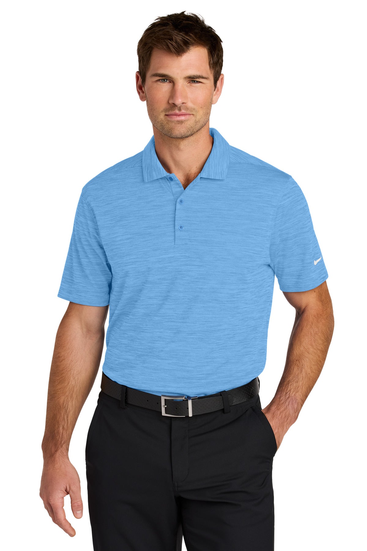 Nike Dri-FIT Striated Polo NKFQ4792 in University Blue