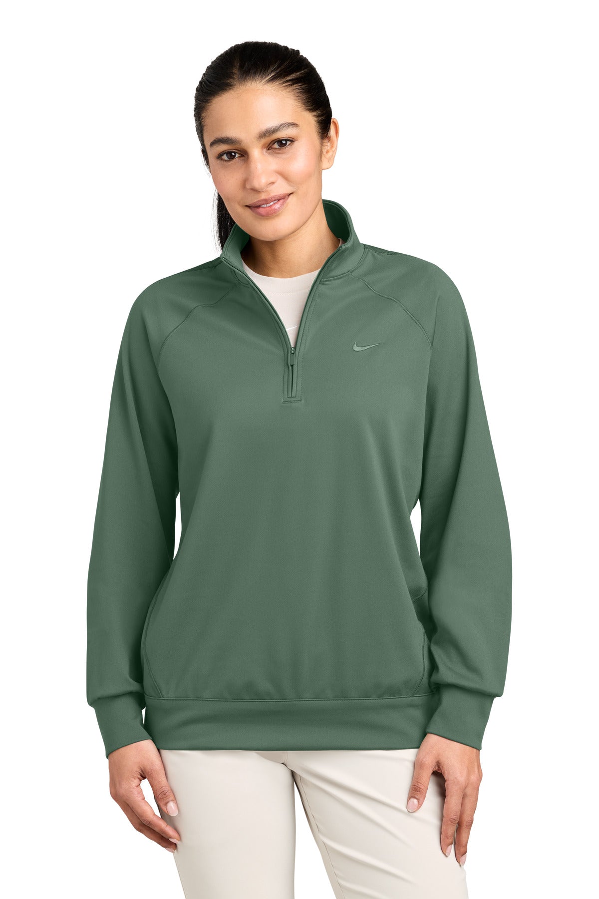 Nike Women's Dri-FIT Primary 1/4-Zip NKIO8129 in Vintage Green