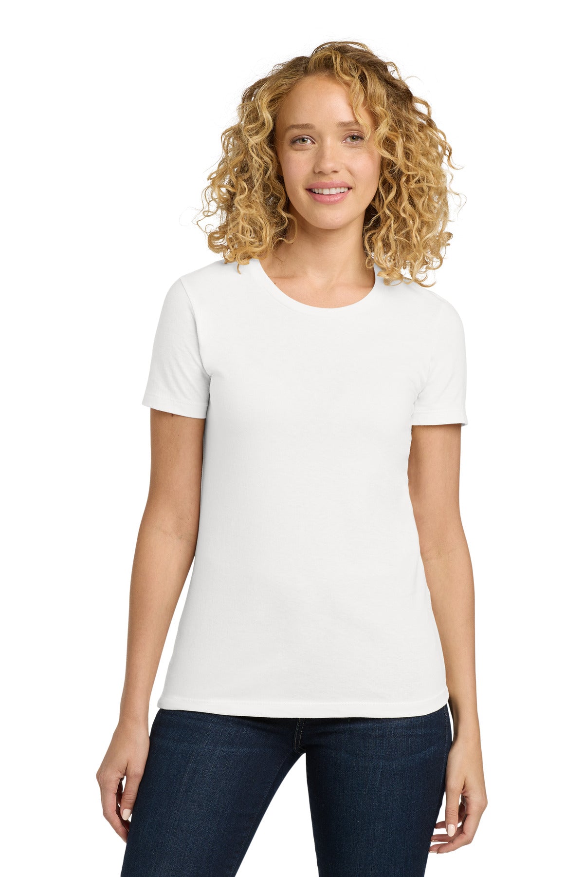 Next Level Apparel Women's Cotton Tee. NL3900 in White